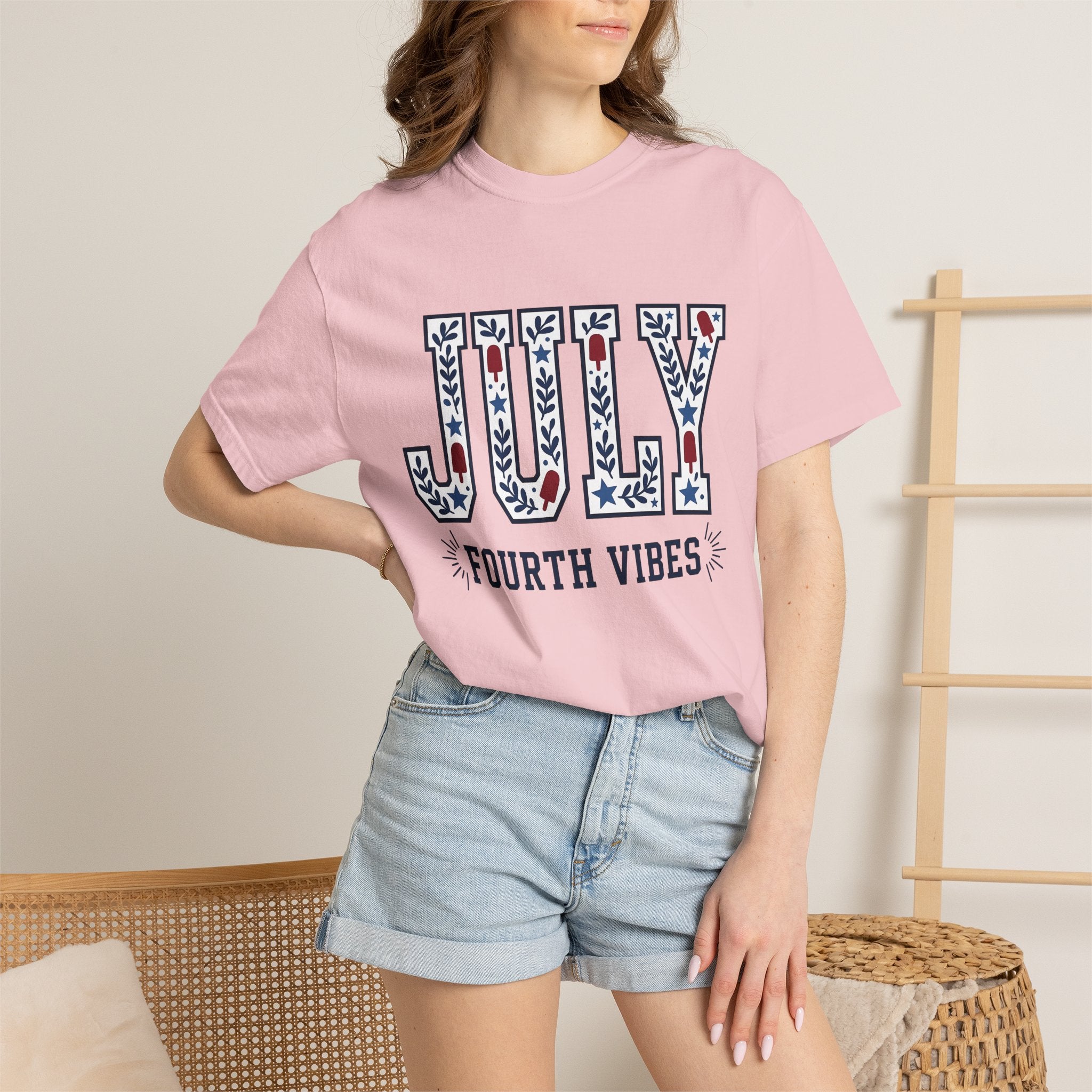 Usa Phrase Design Shirt 4th Of July Festival Gift Women Heavy Tee American Design T-Shirt Patriotic Fan Vintage Tshirt Celebration Graphic
