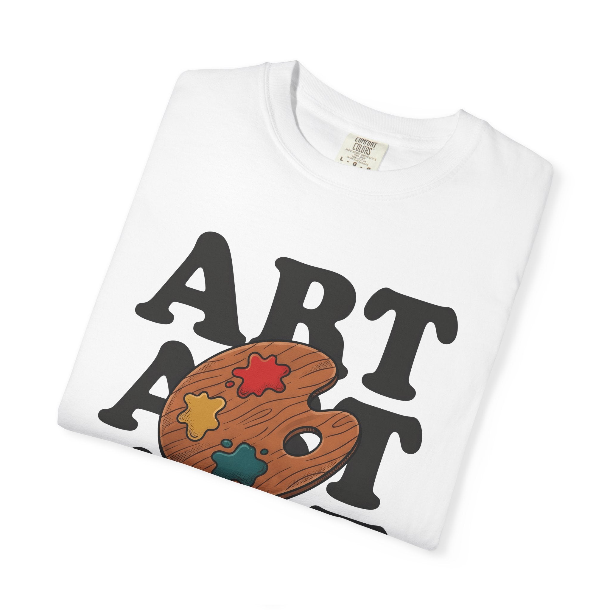 Paint Palette Shirt Art Teacher Creative Gift Women Bold Graphic Tee Palette T-Shirt Artistic Enthusiast Graphic Tshirt Imaginative Graphic