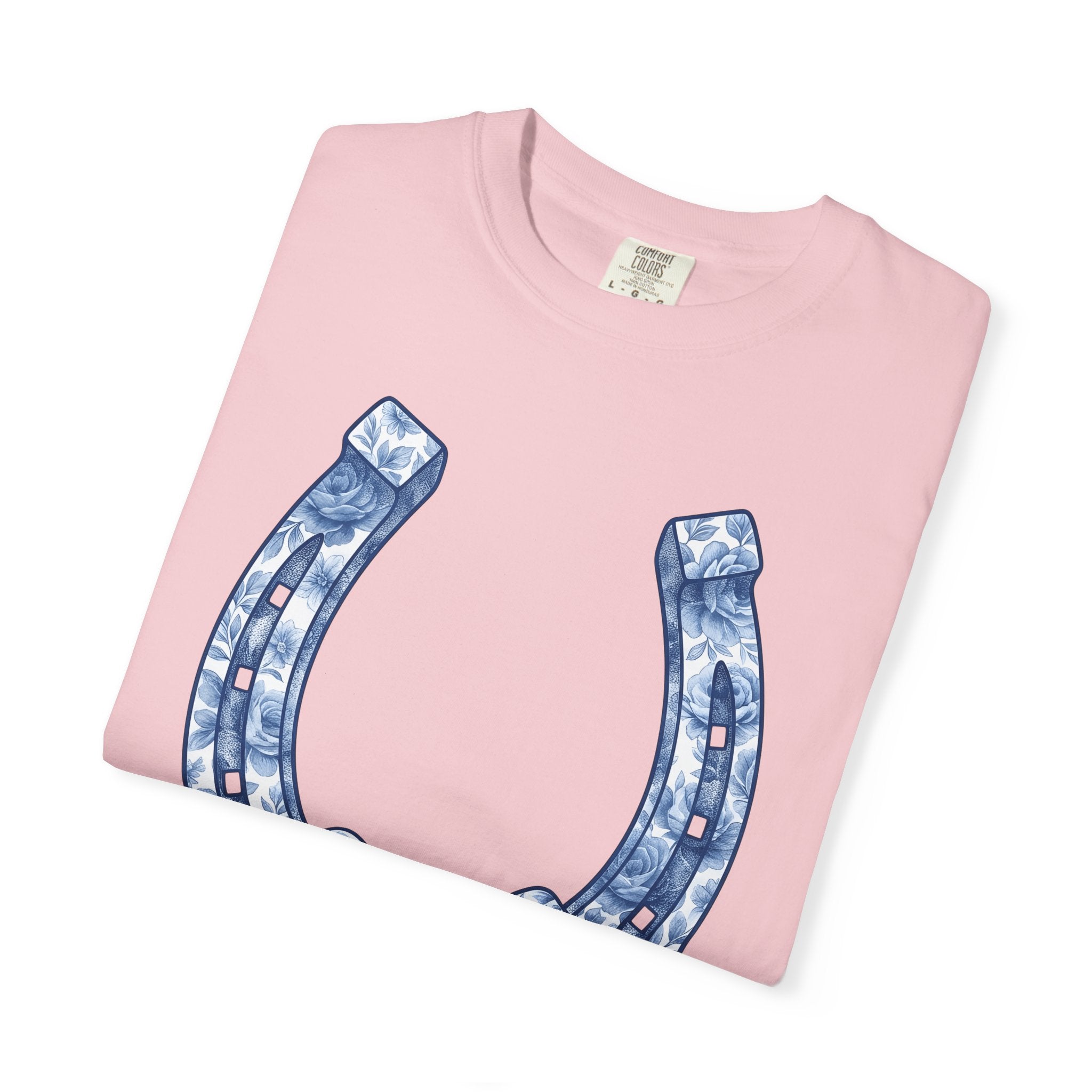 Horseshoe Ribbon Shirt Cowgirl Cowboy Gift Women Botanical Tee Horseshoe Ribbon T-Shirt Rodeo Fan Vintage Tshirt Cowboy Graphic Classic