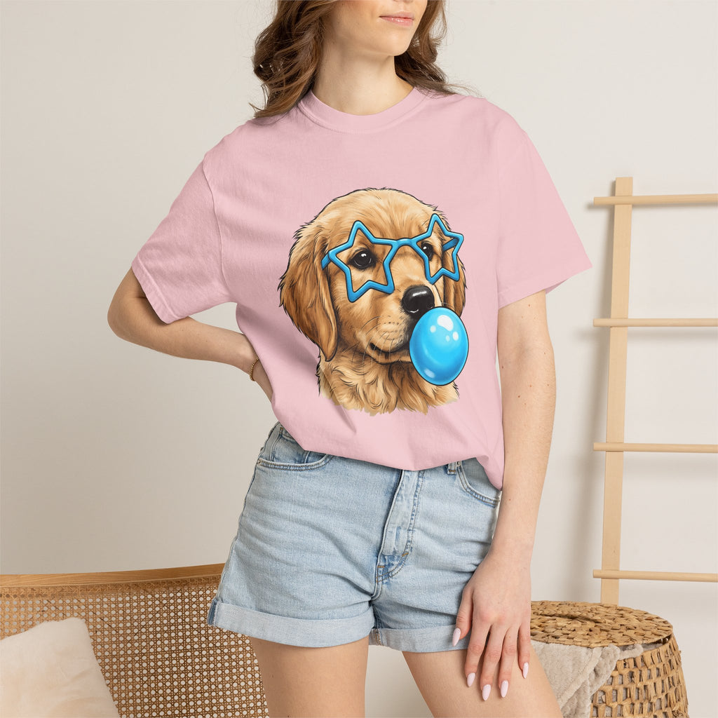 Golden Retriever Pet Shirt Dog Fun Gift Women Caricature Tee Retriever T-Shirt Dog Fan Cartoon Tshirt Funny Graphic Line Art Eyewear Tshirt