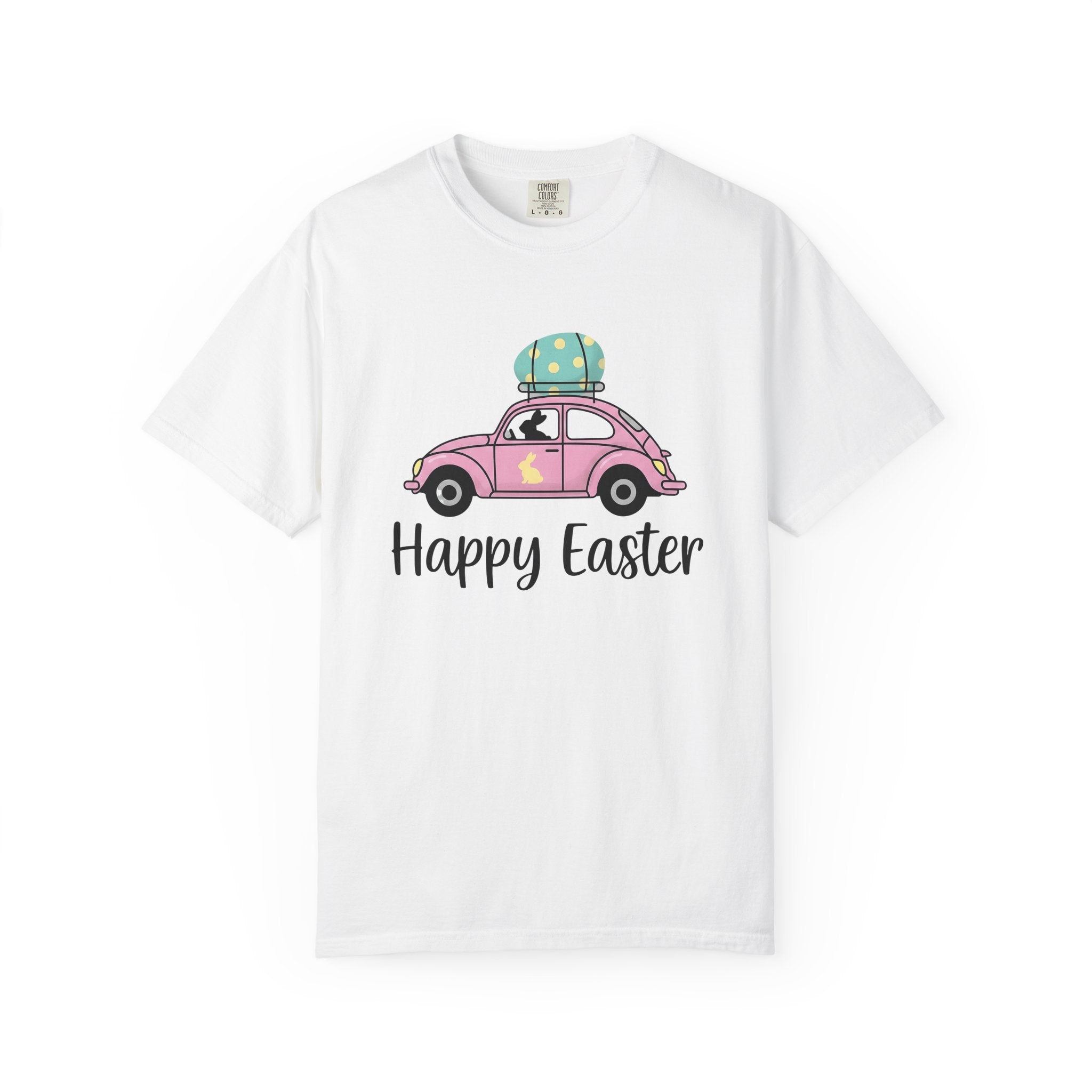 Bunny Car Shirt Easter Spring Gift Women Cute Tee Rabbit Vehicle T-Shirt Easter Fan Easter Bunny Tshirt Floral Graphic Retro Easter Egg