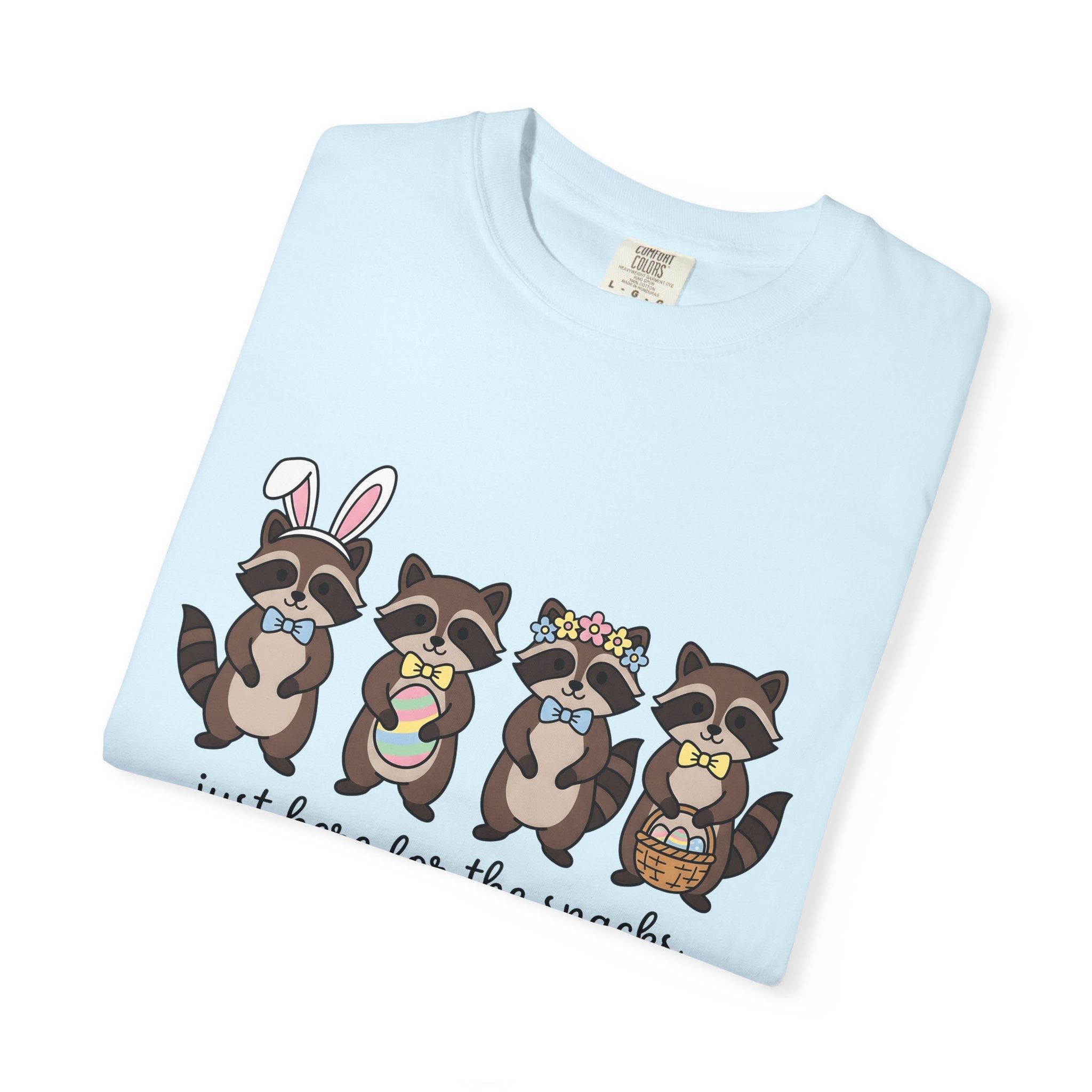 Raccoon Family Shirt Easter Pets Gift Women Sweet Tee Raccoon T-Shirt Easter Fan Trash Panda Tshirt Animal Graphic Animation Easter Egg