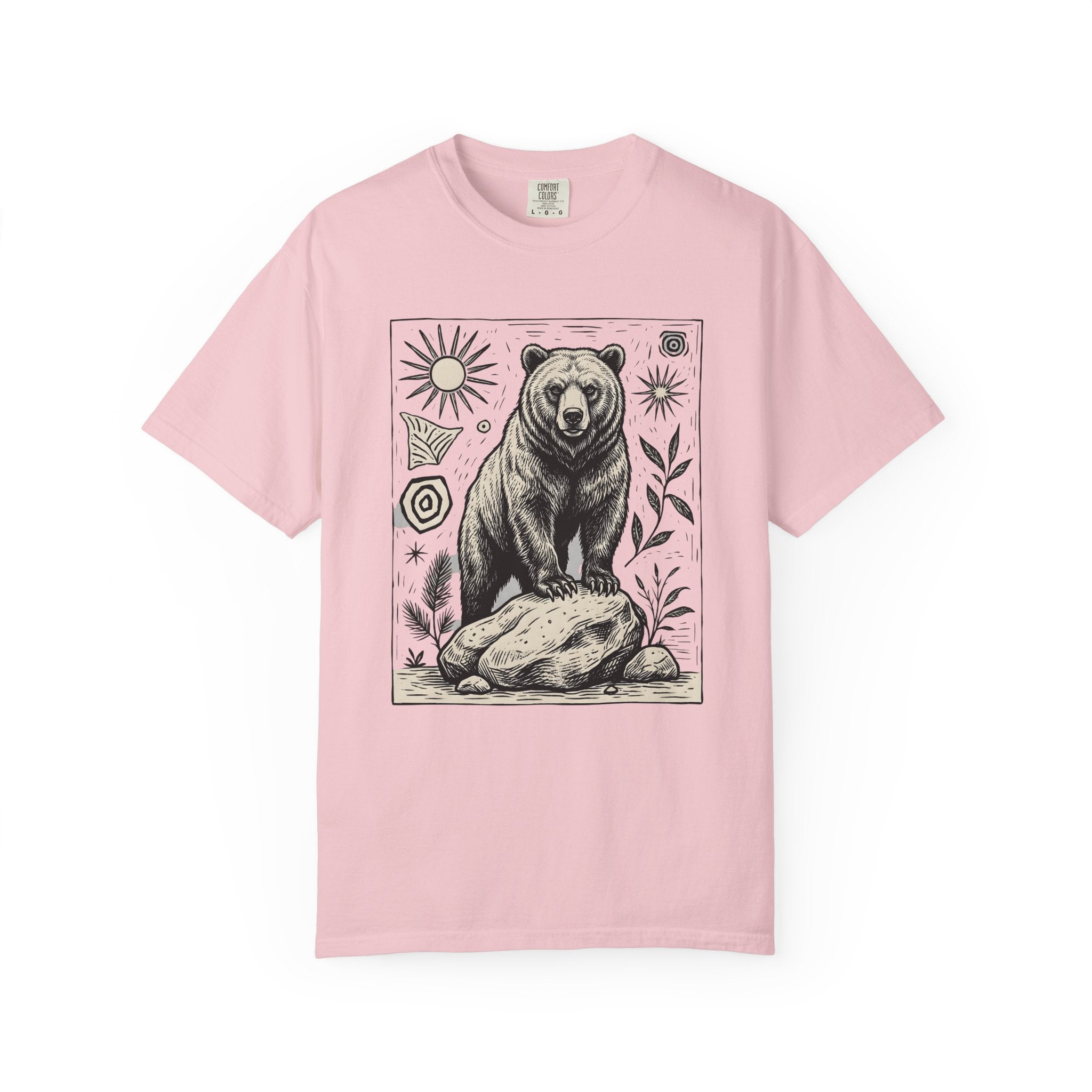 Bear Shirt Animals Wildlife Gift Women Sketch Tee Grizzly T-Shirt Animal Fan Ursine Tshirt Wildlife Graphic Retro Floral Tshirt