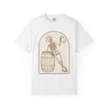 Western Skeleton Shirt Halloween Cowboy Gift Women Sketch Tee Skeleton T-Shirt Horror Fan Sketched Tshirt Rodeo Graphic Retro Whiskey Cask