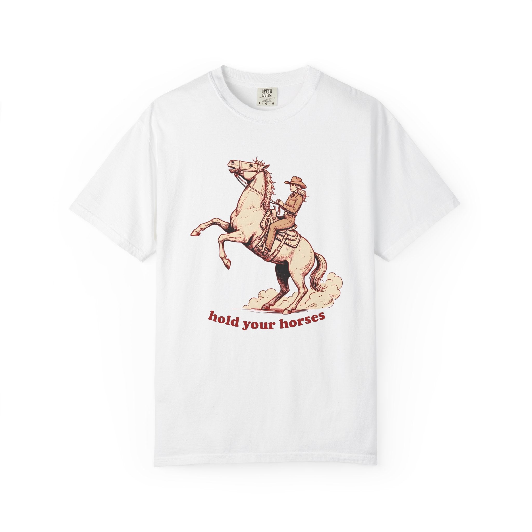 Cowgirl Horse Shirt Cowgirl Rodeo Gift Women Hand Drawn Tee Horseback T-Shirt Cowgirl Fan Illustrated Tshirt Rodeo Graphic Cartoon Dust