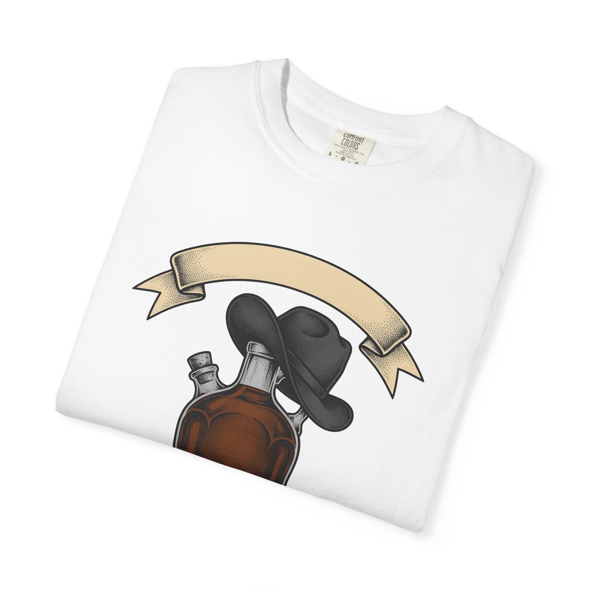 Whiskey Bottle Hat Shirt Cowgirl Western Gift Women Vintage Tee Liquor T-Shirt Rodeo Fan Retro Tshirt Cowboy Graphic Hand Drawn Playing