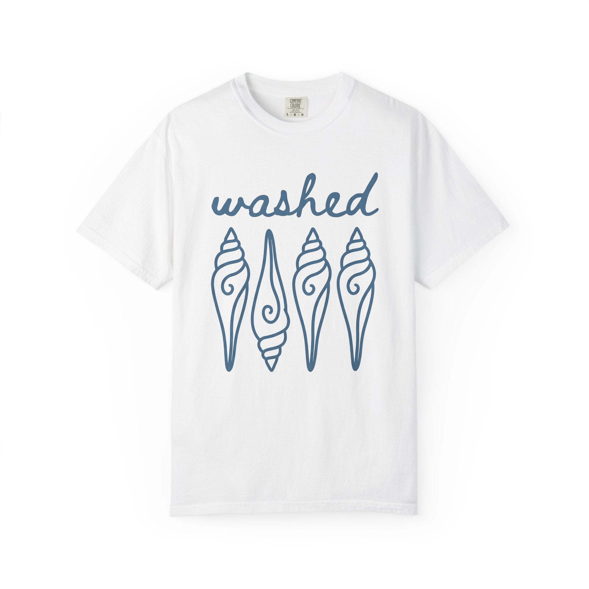 Shell Design Shirt Beach Ocean Gift Women Simple Tee Seashell T-Shirt Coast Fan Sea Graphic Contemporary Shore Tshirt