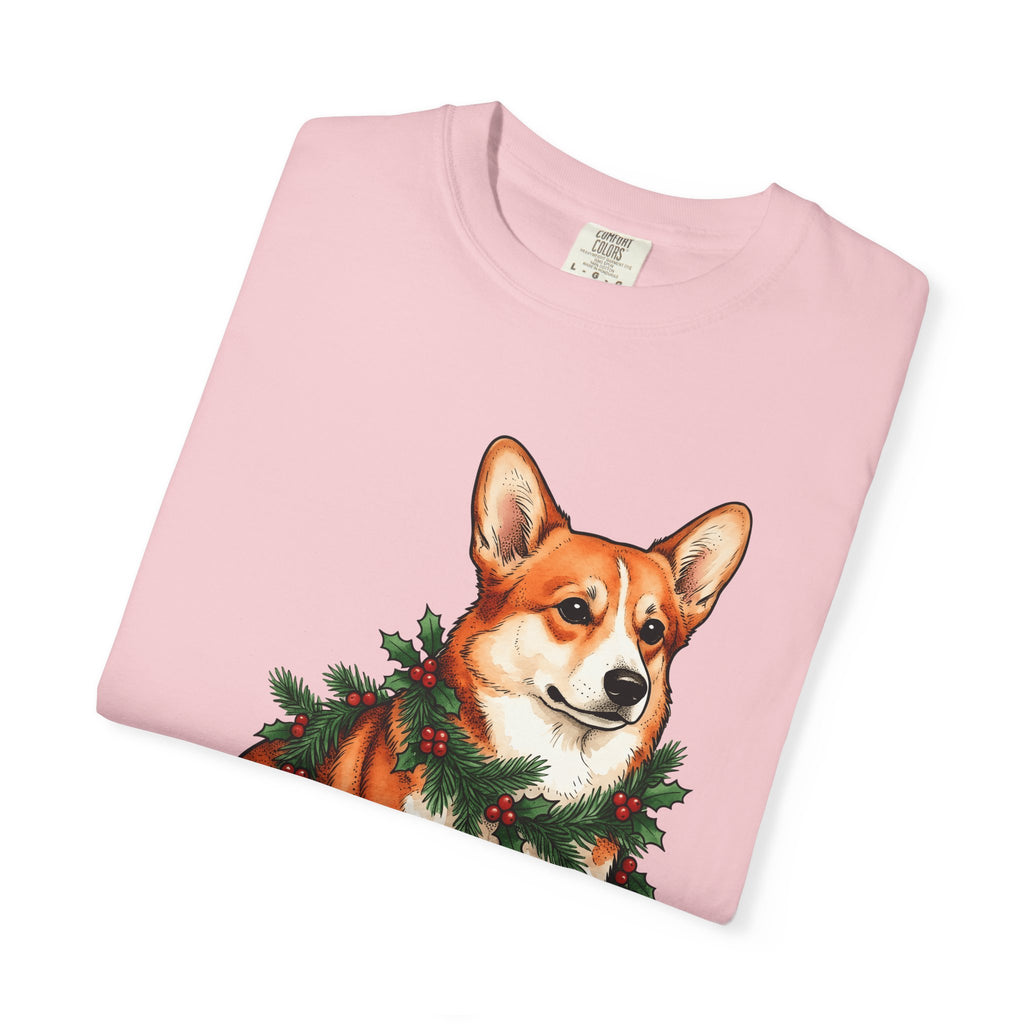 Corgi Shirt Christmas Puppy Gift Women Illustration Tee Pembroke Welsh Corgi T-Shirt Xmas Fan Holiday Tshirt Dog Graphic Doodle Christmas