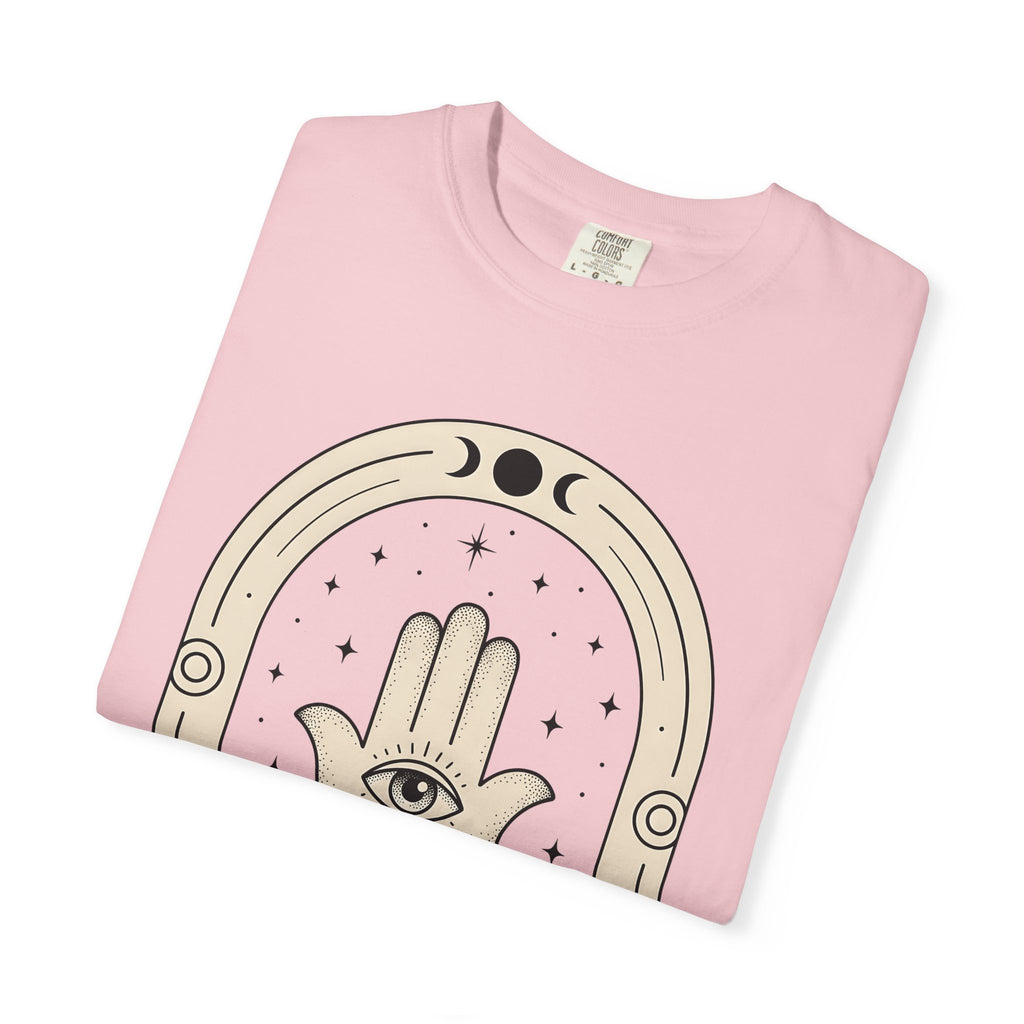 Hamsa Hand Shirt Boho Chic Spiritual Gift Women Mystical Tee Hand Of Fatima T-Shirt Bohemian Fan Esoteric Tshirt Sacred Graphic Minimal