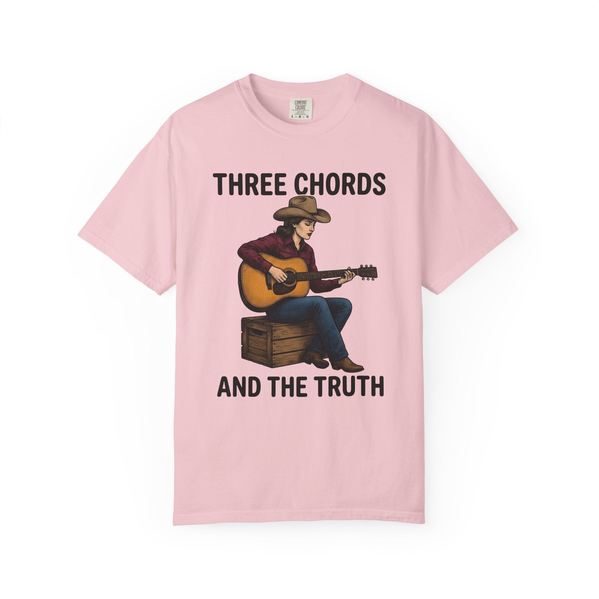 Cowgirl Guitar Shirt Cowgirl Music Gift Women Vintage Tee Guitar T-Shirt Cowboy Fan Retro Tshirt Music Illustration Hand Drawn Cowboy Hat