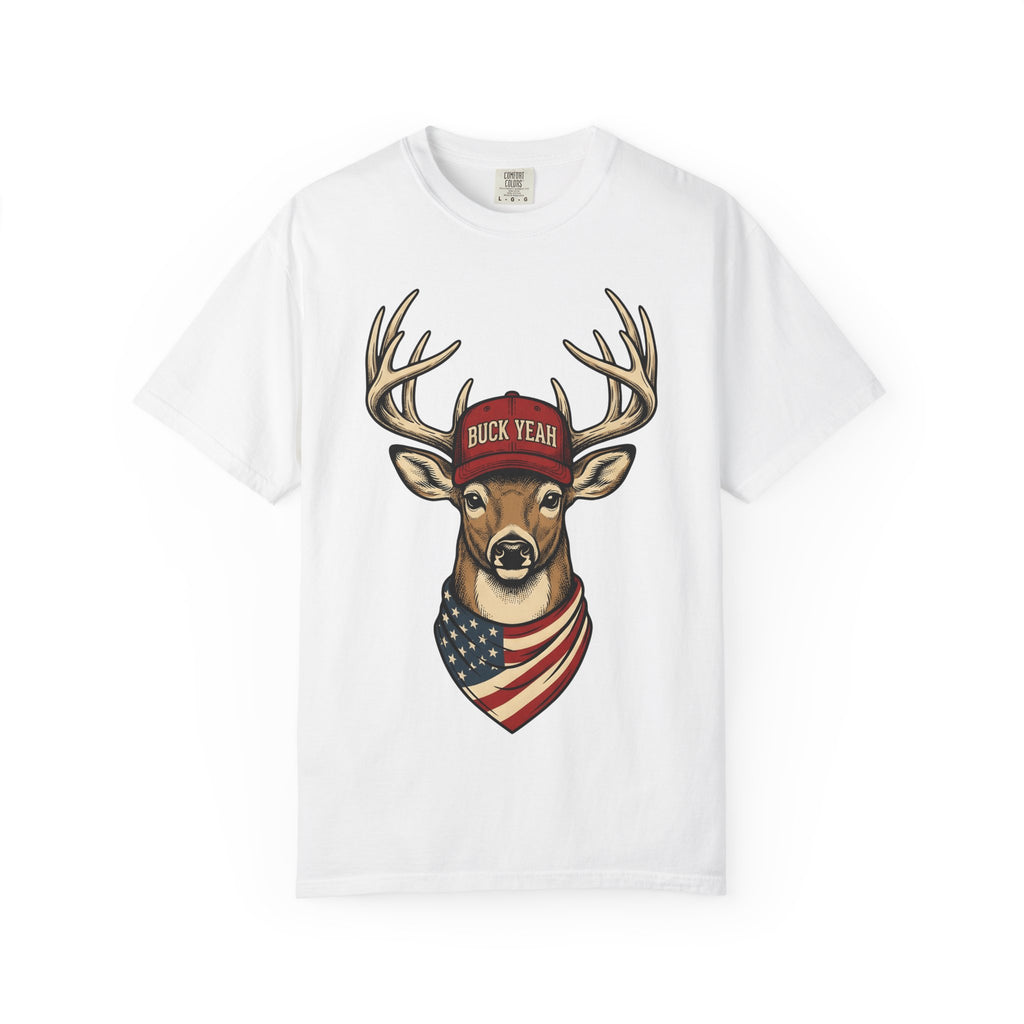 Buck Cap Shirt 4th Of July Outdoors Gift Women Retro Tee Trucker Hat T-Shirt Independence Fan Vintage Tshirt Camping Graphic Sketch Usa Flag