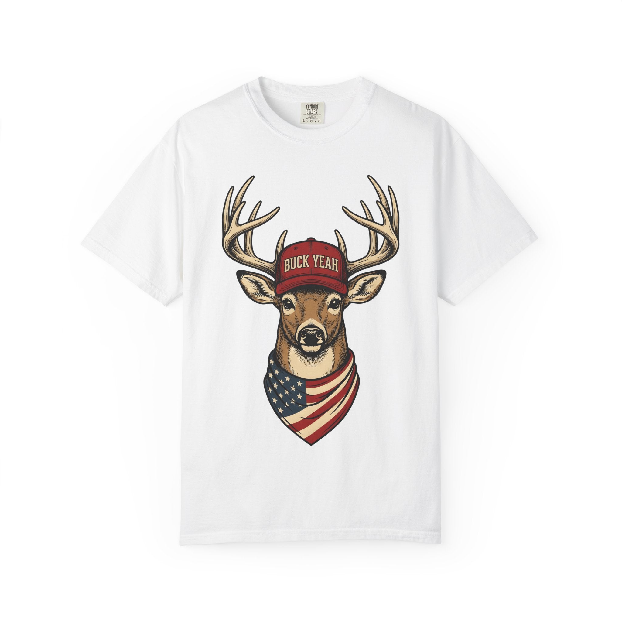 Buck Cap Shirt 4th Of July Outdoors Gift Women Retro Tee Trucker Hat T-Shirt Independence Fan Vintage Tshirt Camping Graphic Sketch Usa Flag