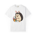 Hedgehog Bunny Ears Shirt Easter Pet Gift Women Kawaii Tee Porcupine T-Shirt Easter Fan Cute Tshirt Animal Graphic Sketch Basket Tshirt