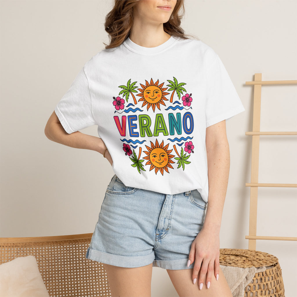 Cheerful Sun Shirt Summer Holiday Gift Women Saturated Tee Sunshine T-Shirt Summer Fan Vibrant Tshirt Vacation Graphic Classic Tropical Tree