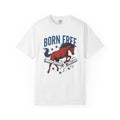 Wild Horse Shirt America Ranch Gift Women Sketch Tee Mustang T-Shirt Patriot Fan Drawing Graphic Cartoon Stars Tshirt