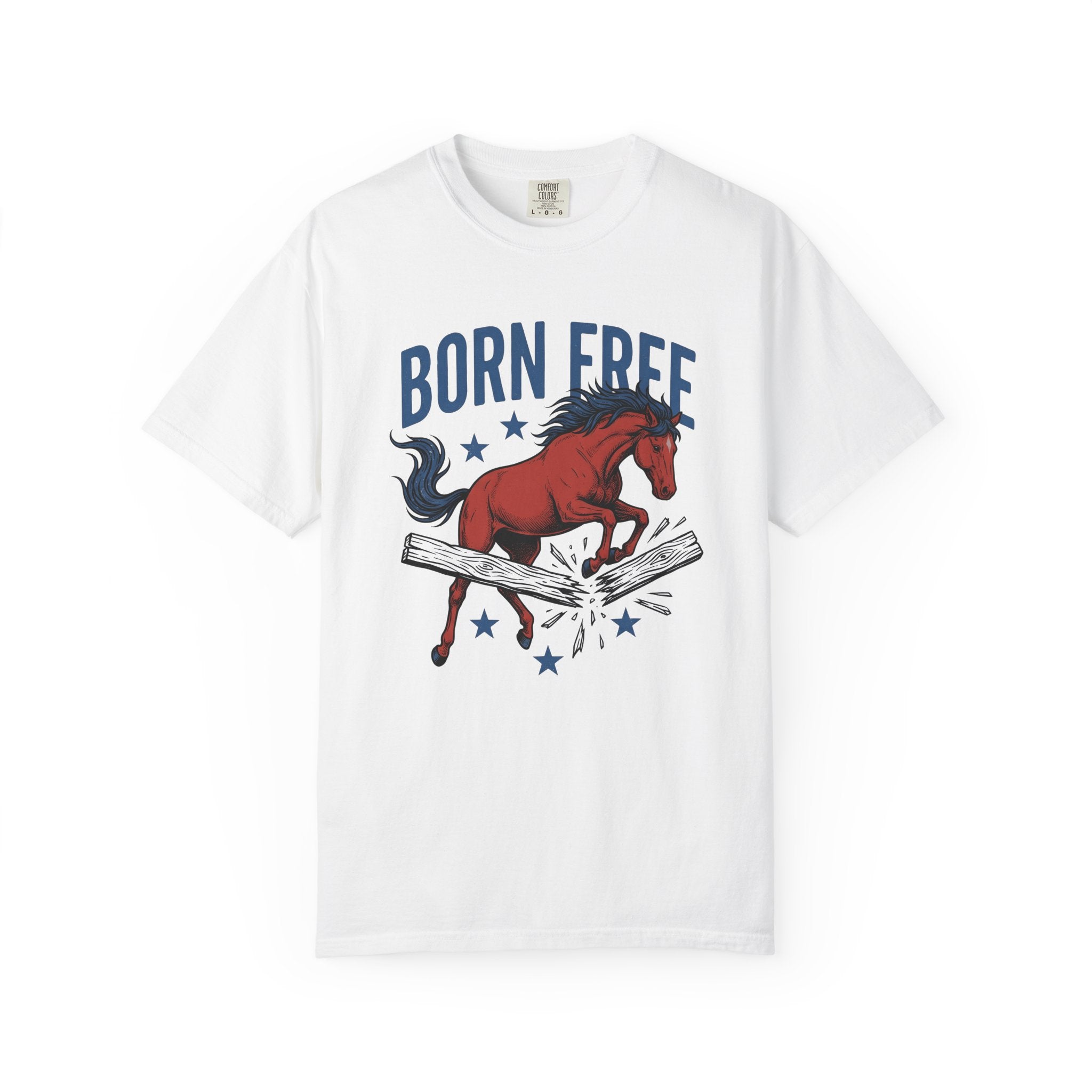 Wild Horse Shirt America Ranch Gift Women Sketch Tee Mustang T-Shirt Patriot Fan Drawing Graphic Cartoon Stars Tshirt