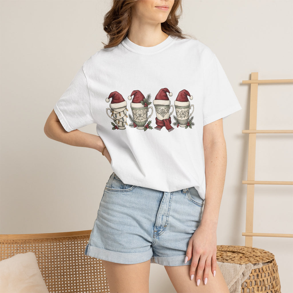 Holiday Hat Mugs Shirt Christmas Cappuccino Gift Women Farmhouse Tee Mug T-Shirt Xmas Fan Coffee Mug Tshirt Cappuccino Graphic Cartoon