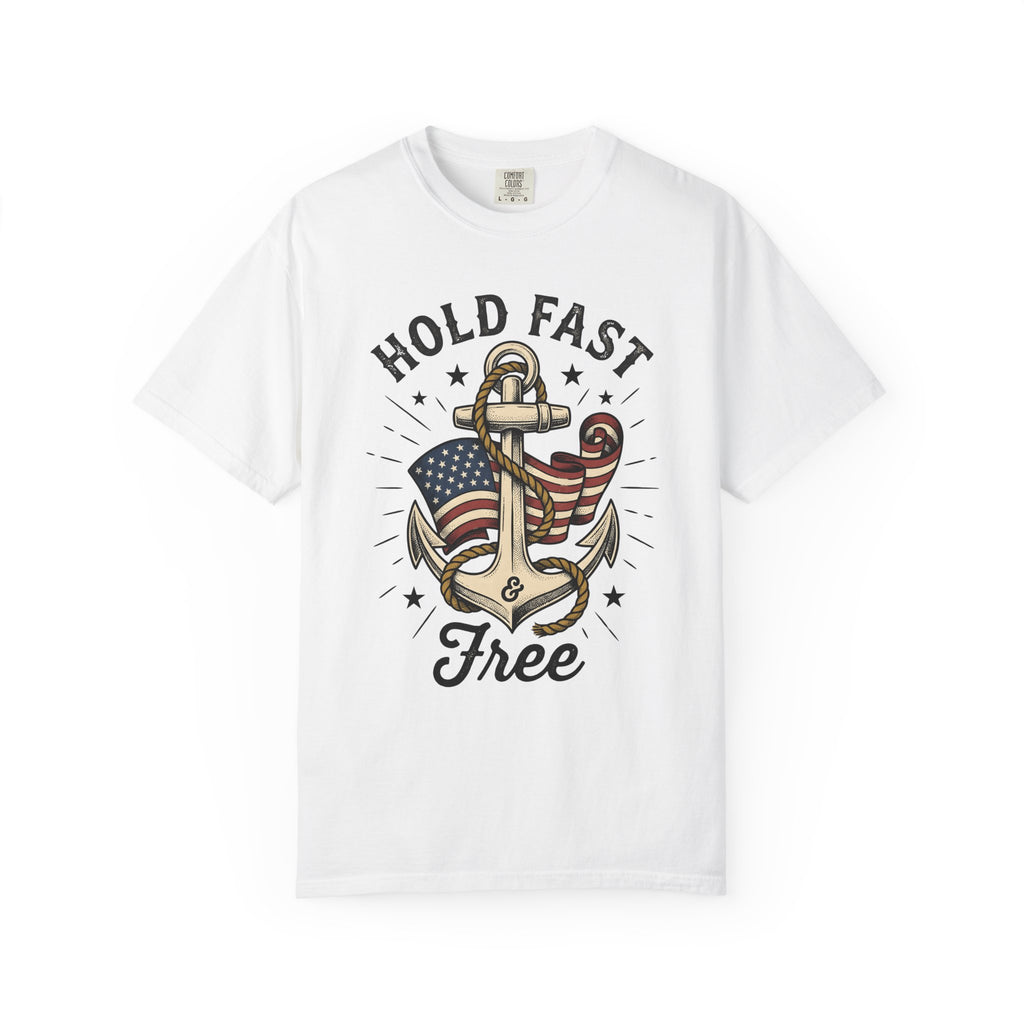 Anchor Flag Shirt America Nautical Gift Women Vintage Tee Flag T-Shirt Patriot Fan Retro Tshirt Maritime Graphic Hand Drawn Rope Tshirt
