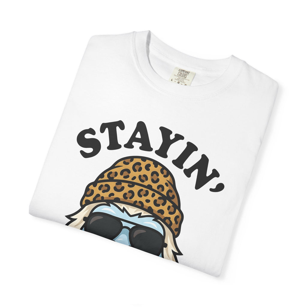 Snow Monster Face Shirt Christmas Holiday Gift Women Caricature Tee Yeti T-Shirt Christmas Fan Cartoon Tshirt Seasonal Graphic Nostalgic
