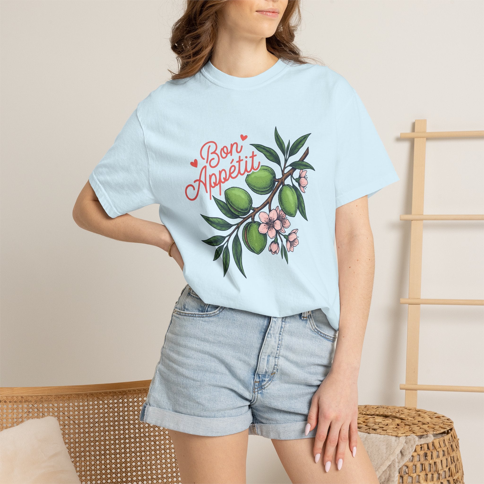 Almond Sprig Shirt Desserts Baking Gift Women Flower Tee Almond T-Shirt Pastry Fan Floral Tshirt Bakery Graphic Hand Drawn Bloom Tshirt