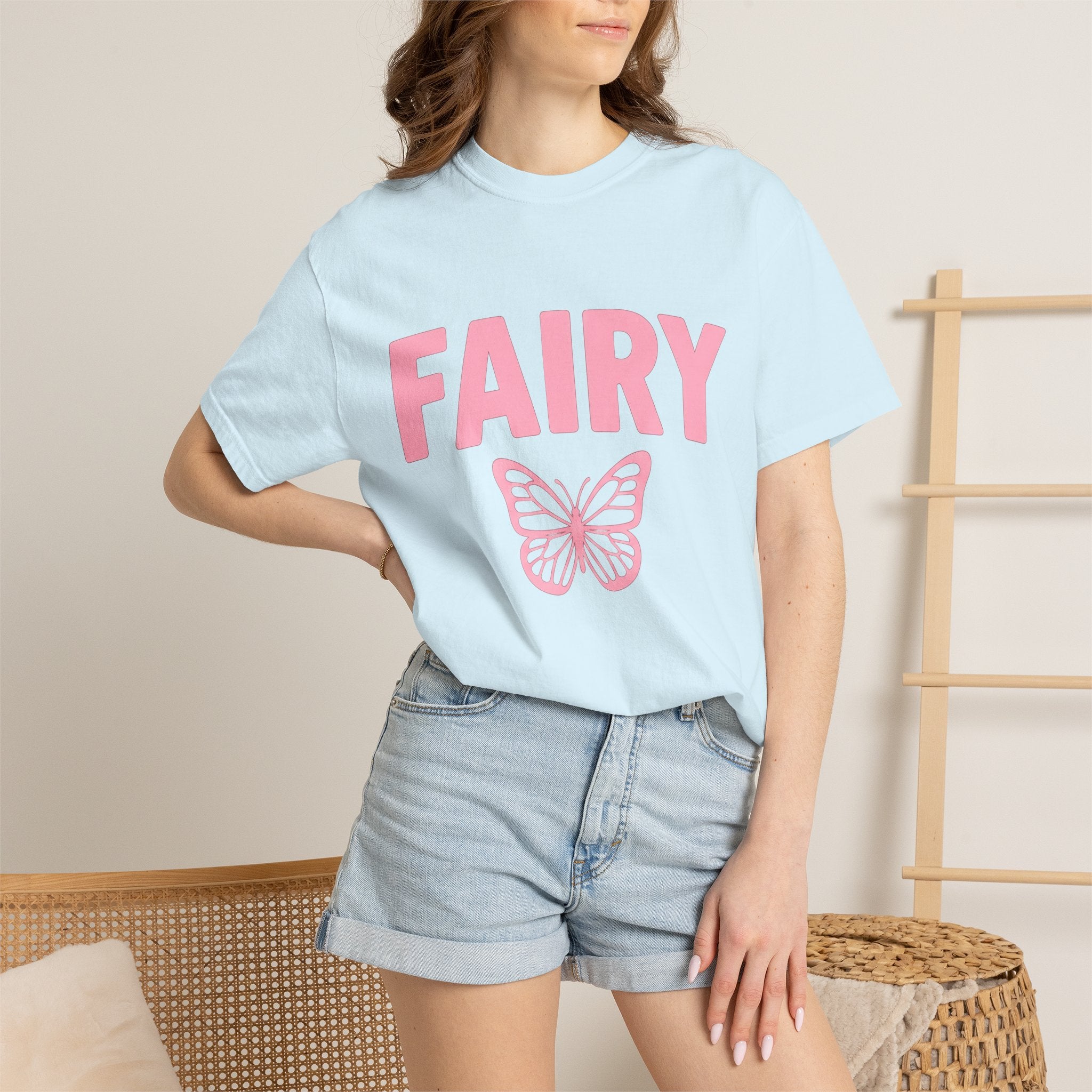 Butterfly Art Shirt Fairy Style Gift Women Adorable Tee Butterfly T-Shirt Fairy Fan Cute Tshirt Fashion Graphic Clean Light Tones Tshirt