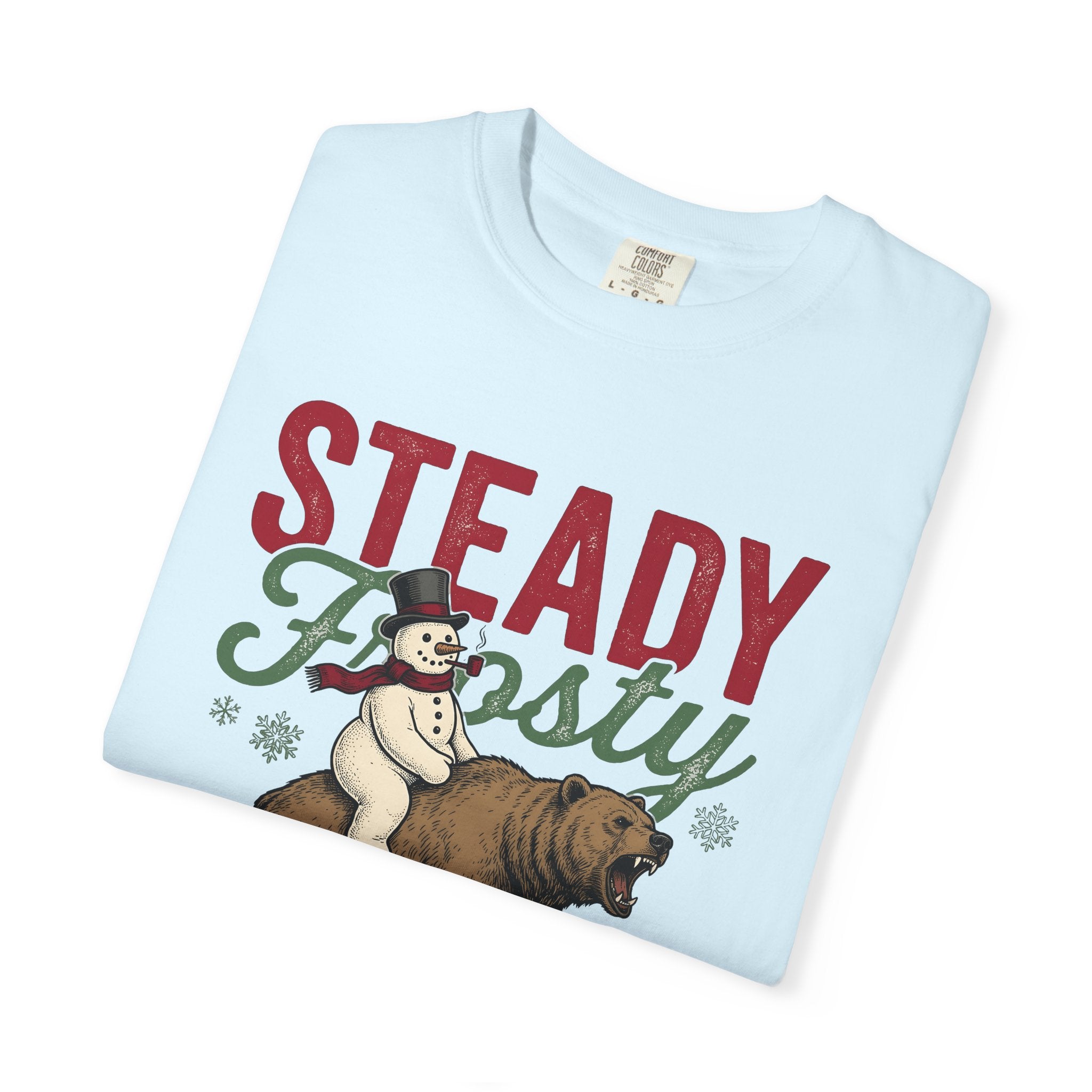 Snowman Teddy Shirt Christmas Cold Gift Women Retro Tee Teddy Bear T-Shirt Xmas Fan Winter Graphic Tshirt Sketch Snowflake Tshirt
