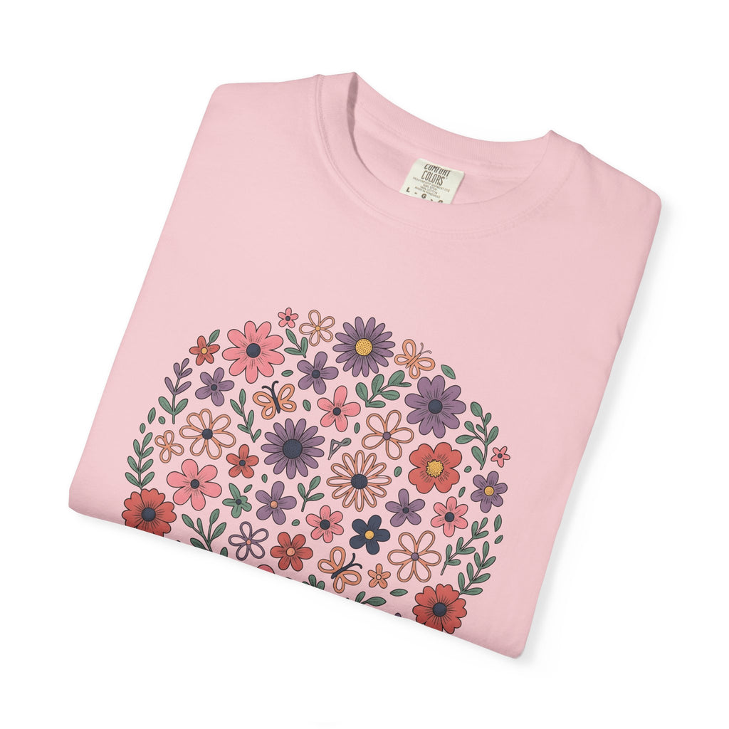Garden Bouquet Shirt St. Valentine's Day Petals Gift Women Folk Tee Floral Arrangement T-Shirt Valentine Fan Hand Drawn Tshirt Floral