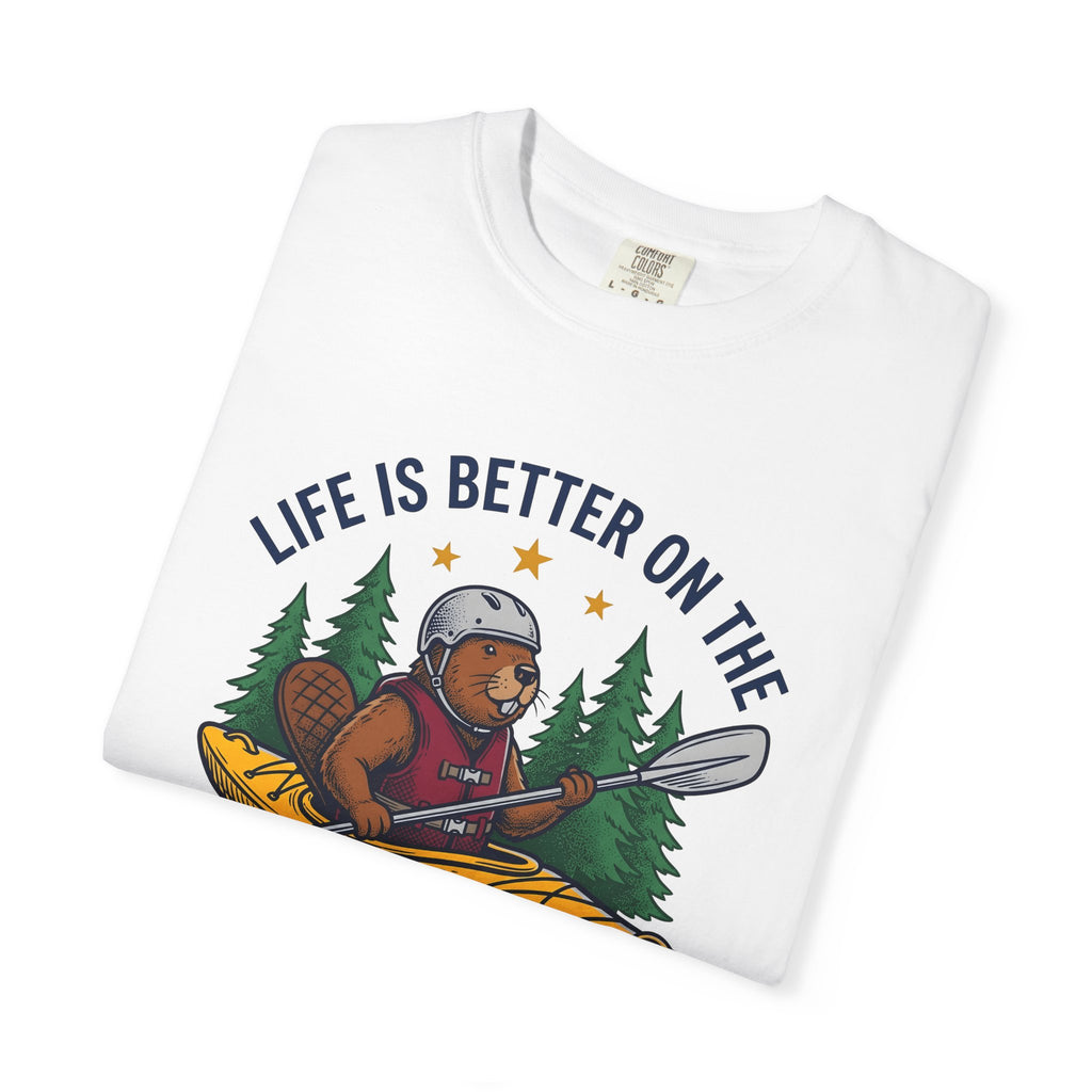 Beaver Kayak Shirt Kayaking Adventure Gift Women Vintage Tee Canoe T-Shirt Paddling Enthusiast Retro Tshirt Exploration Graphic Hand Drawn