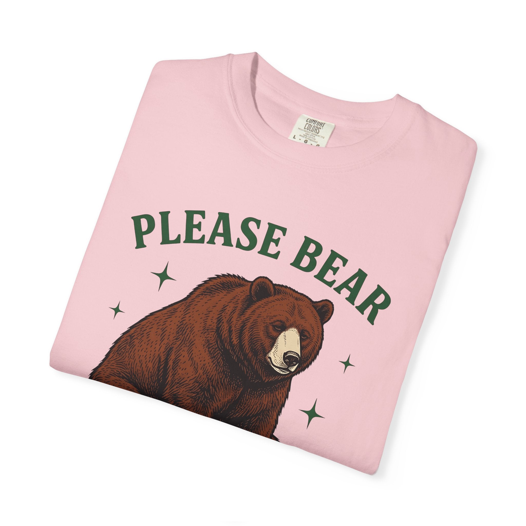 Brown Bear Shirt Funny Nature Gift Women Hand Drawn Tee Grizzly T-Shirt Humor Fan Illustrated Tshirt Wildlife Graphic Line Art Stars Tshirt