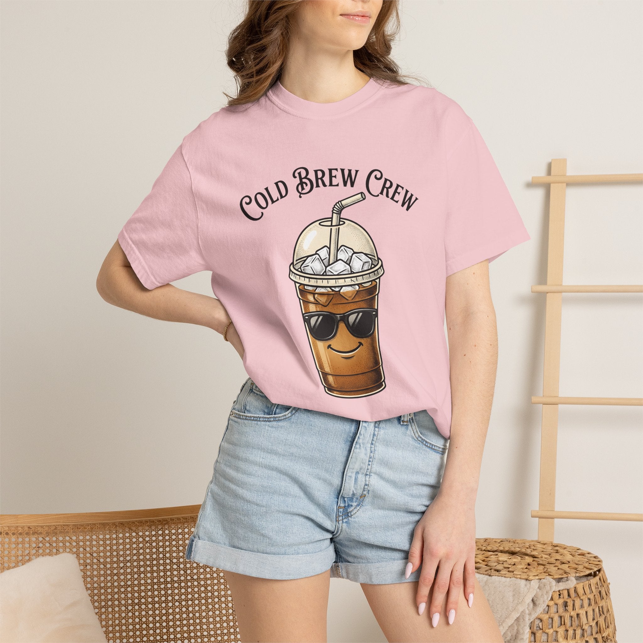 Iced Latte Shirt Coffee Gourmet Gift Women Caricature Tee Cold Brew T-Shirt Coffee Fan Cartoon Tshirt Gourmet Design Classic Eyeglasses