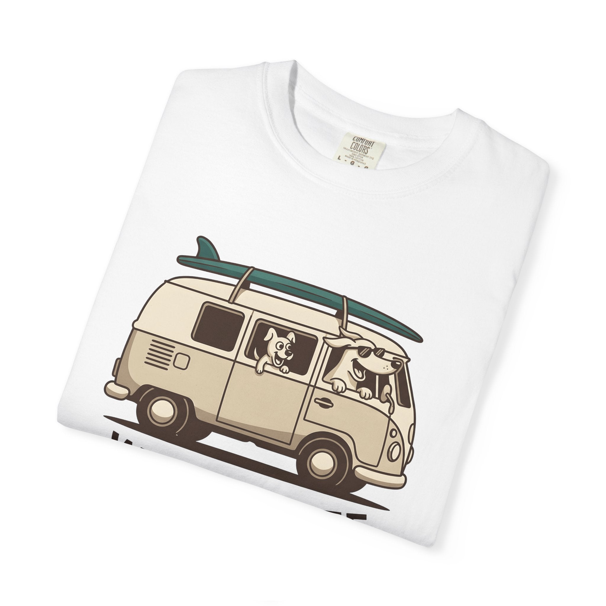 Doggy Camper Shirt Dog Journey Gift Women Cartoony Tee Puppy Camper T-Shirt Dog Fan Canine Tshirt Travel Graphic Classic Wave Board Tshirt