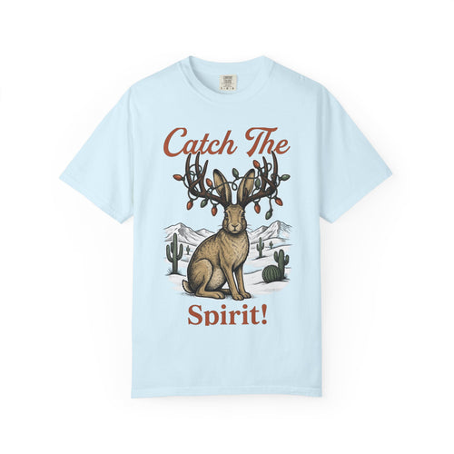 Antler Rabbit Graphic Shirt Christmas Fauna Gift Women Retro Tee Hare T-Shirt Xmas Fan Vintage Tshirt Wildlife Graphic Doodle String Lights
