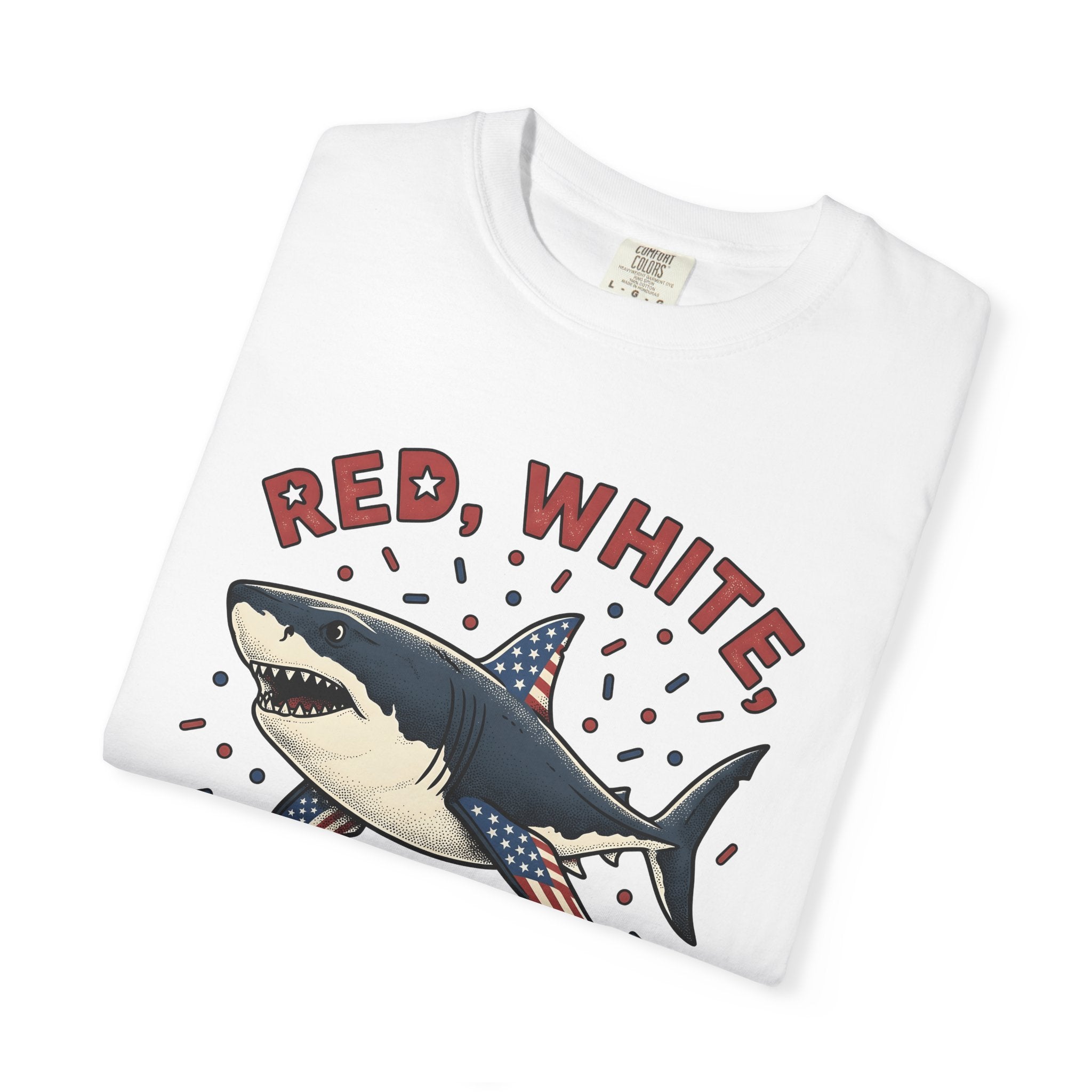 Freedom Shark Shirt 4th Of July Creatures Gift Women Antique Tee Shark T-Shirt Patriot Fan Vintage Tshirt Beast Graphic Nostalgic Sparkles