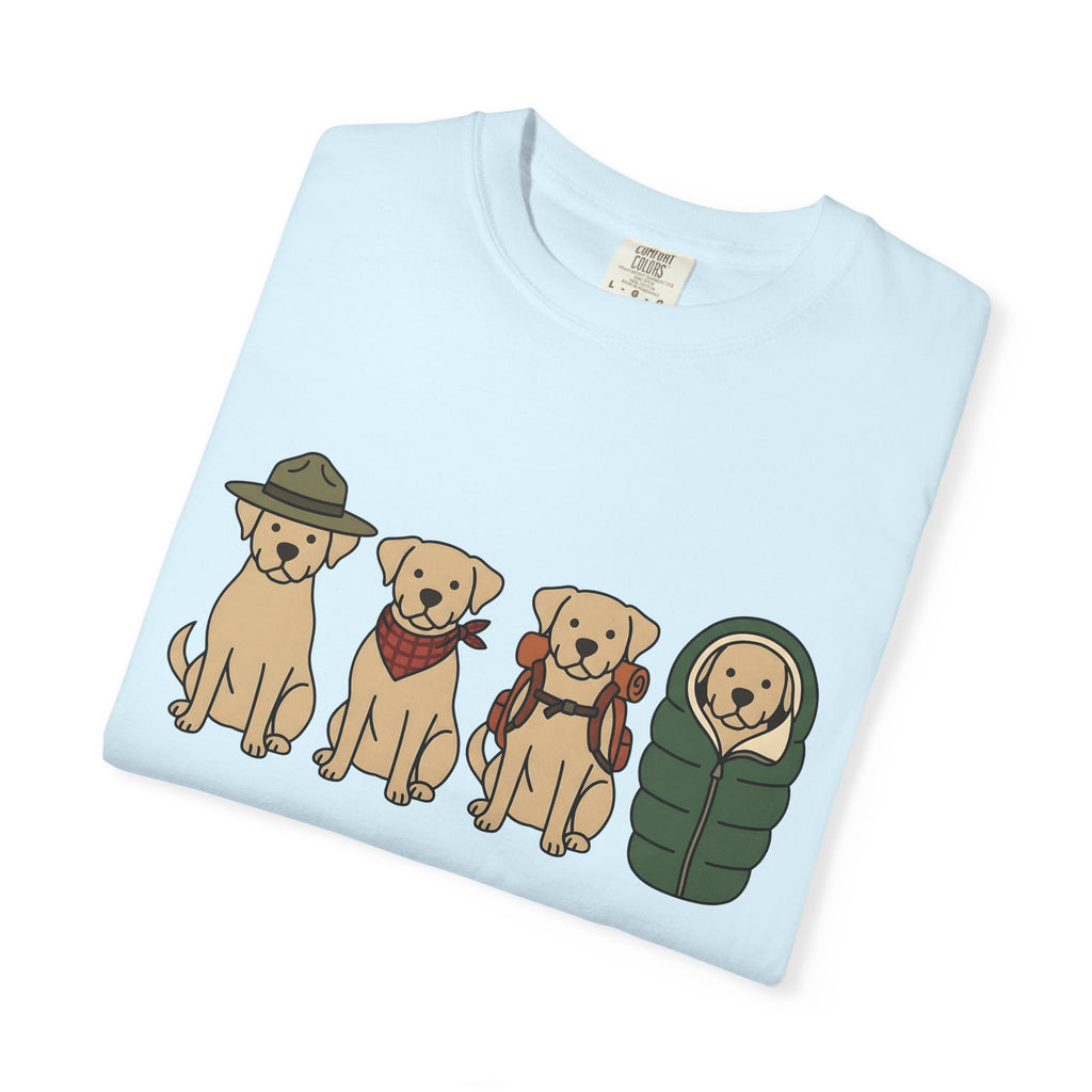Labrador Retrievers Shirt Dog Hiking Gift Women Caricature Tee Labrador T-Shirt Dog Fan Cartoon Tshirt Trekking Graphic Clean Camping