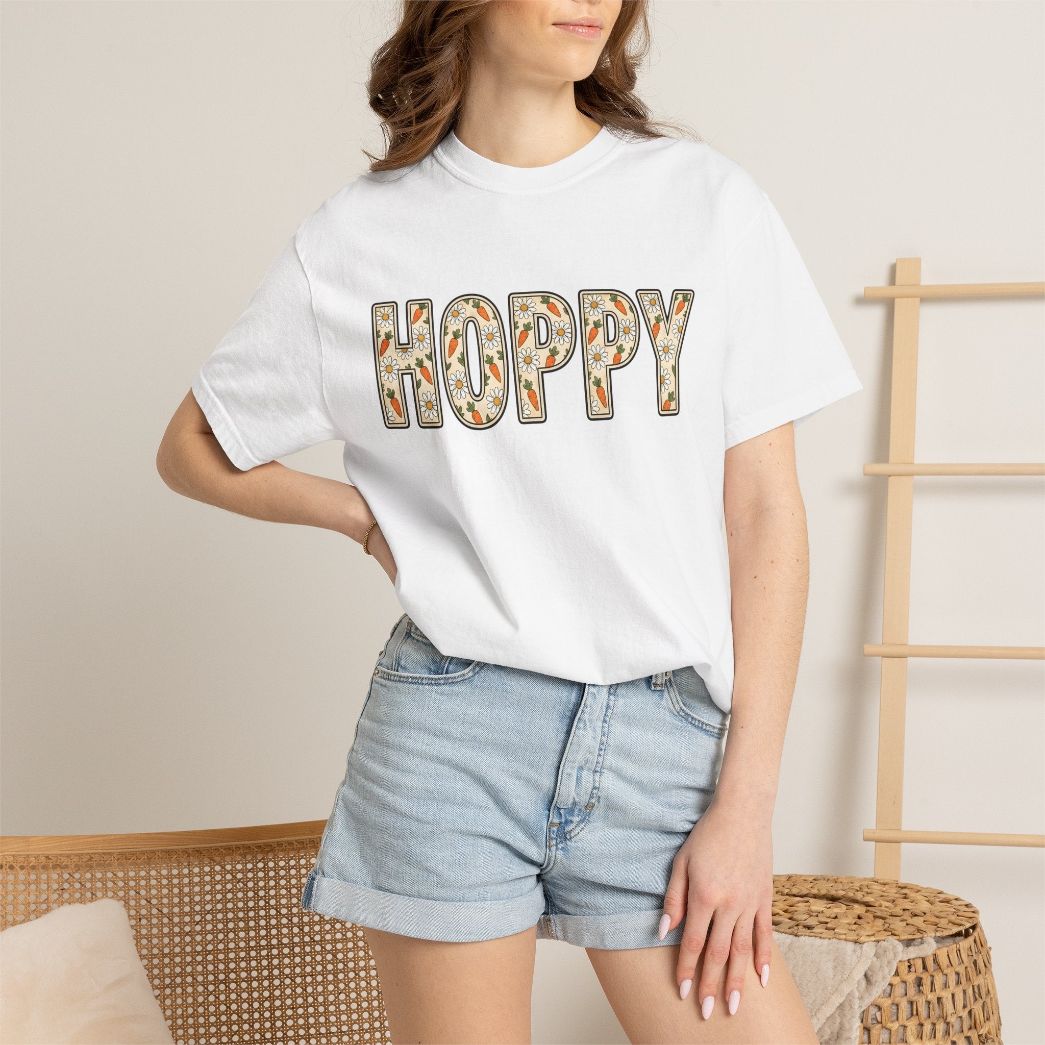 Carrot Daisy Print Shirt Easter Outdoors Gift Women Charming Tee Flower T-Shirt Spring Fan Floral Tshirt Outdoor Graphic Hand Drawn Petals