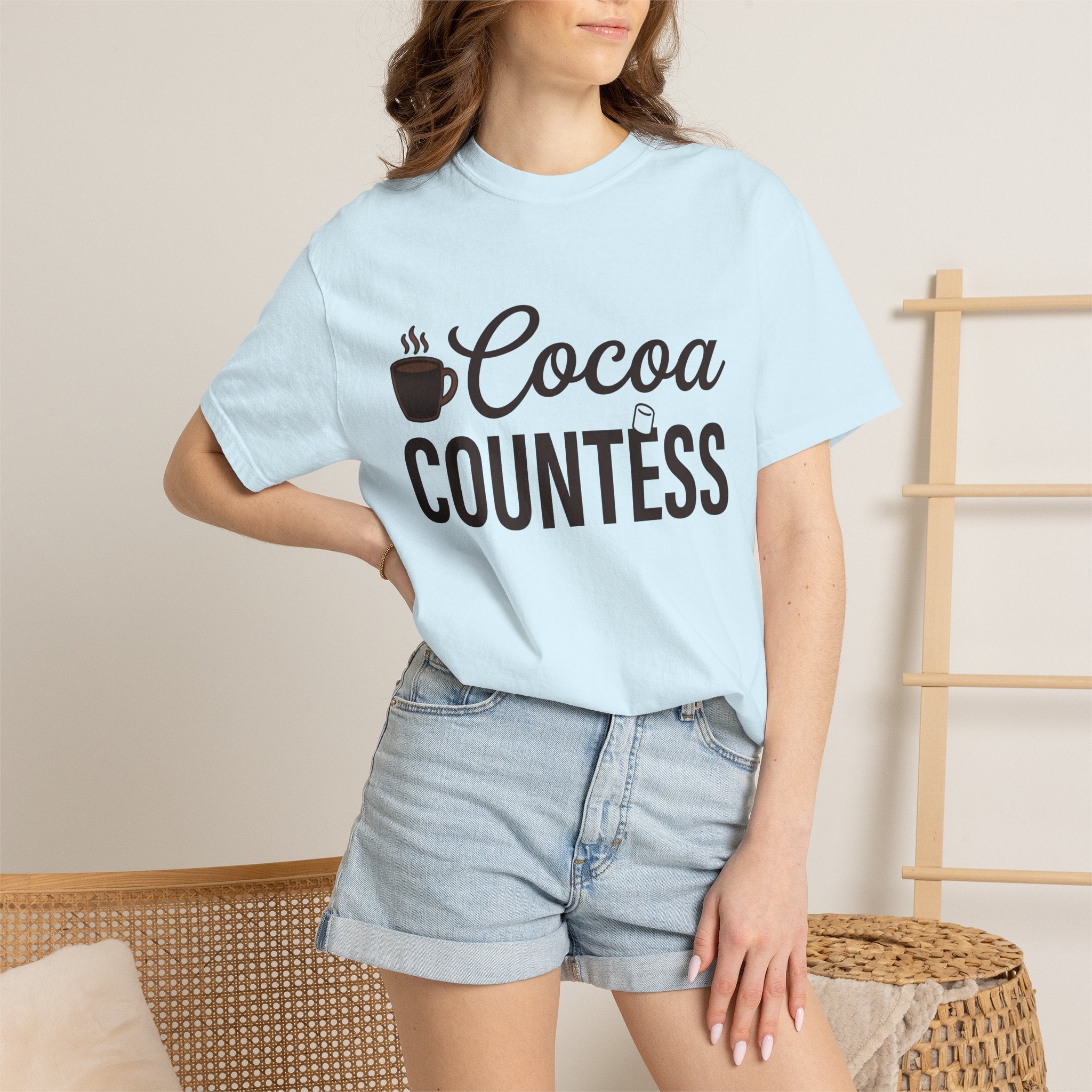 Chocolate Mug Shirt Drinks Snack Gift Women Trendy Tee Hot Chocolate T-Shirt Beverage Fan Cocoa Tshirt Munchie Graphic Basic Marshmallow