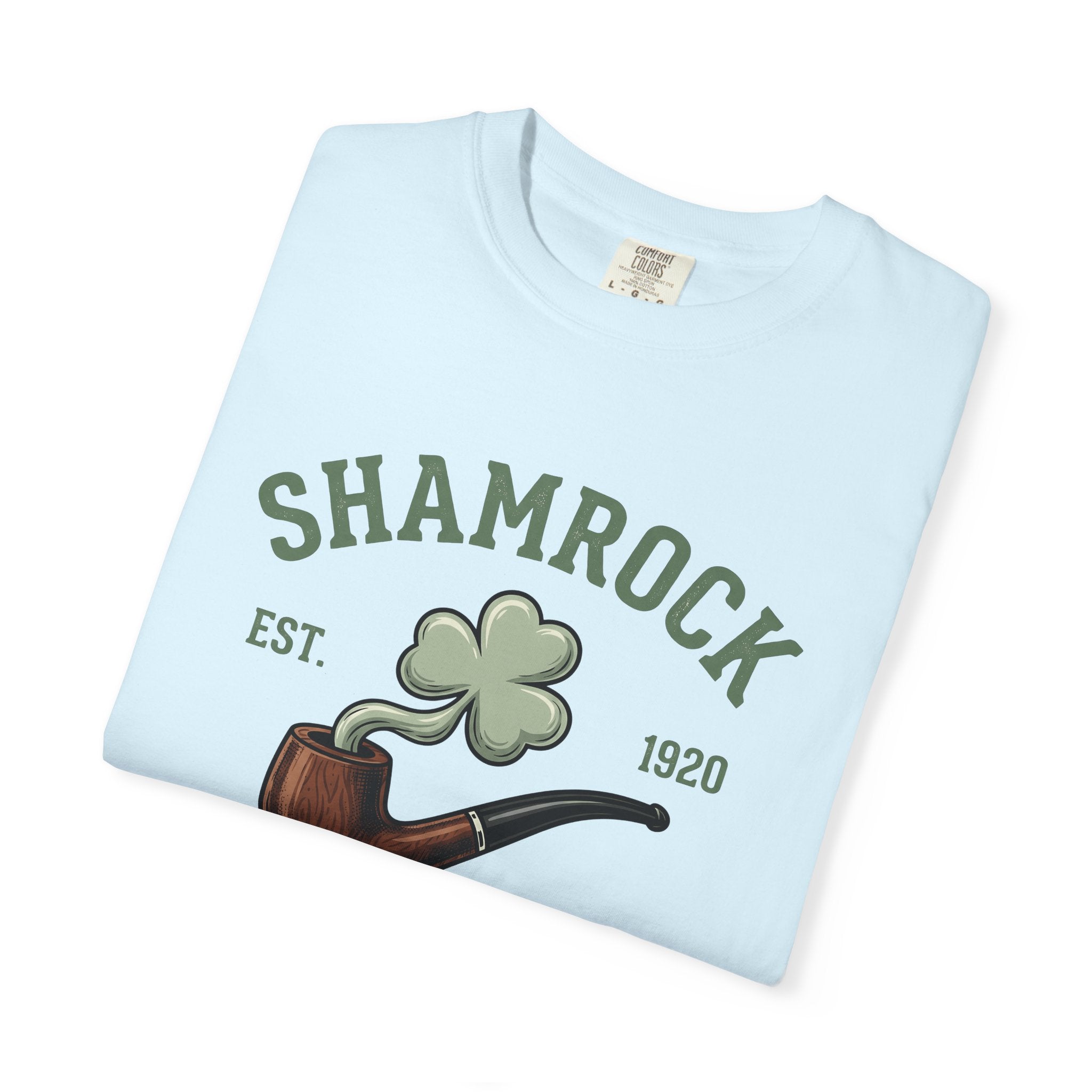 Shamrock Pipe Shirt St Patrick's Day Irish Gift Women Vintage Tee Weed Pipe T-Shirt St Patricks Fan Distressed Tshirt Celtic Graphic Retro