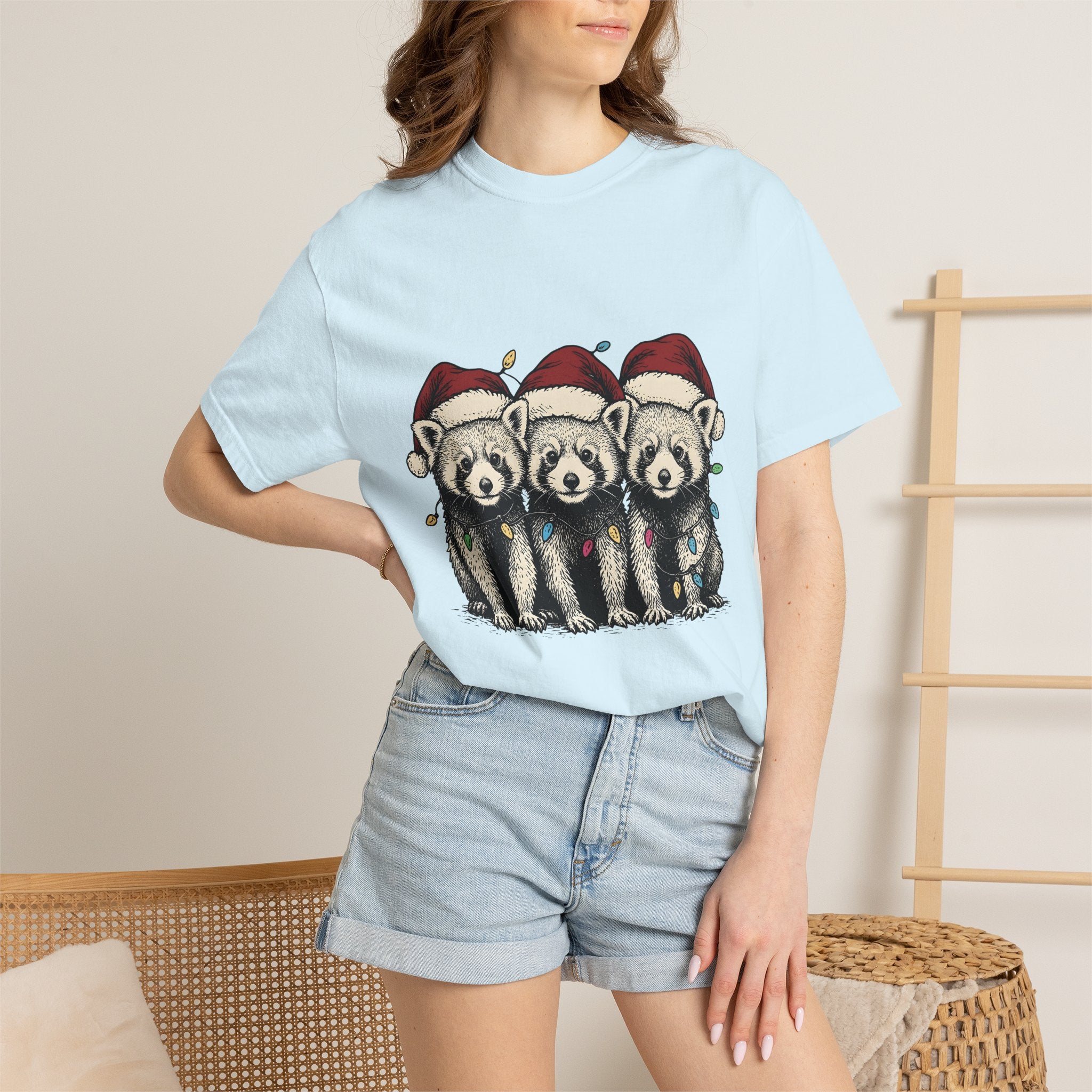 Red Panda Family Shirt Christmas Fauna Gift Women Illustration Tee Panda T-Shirt Christmas Fan Drawing Tshirt Wildlife Graphic Doodle