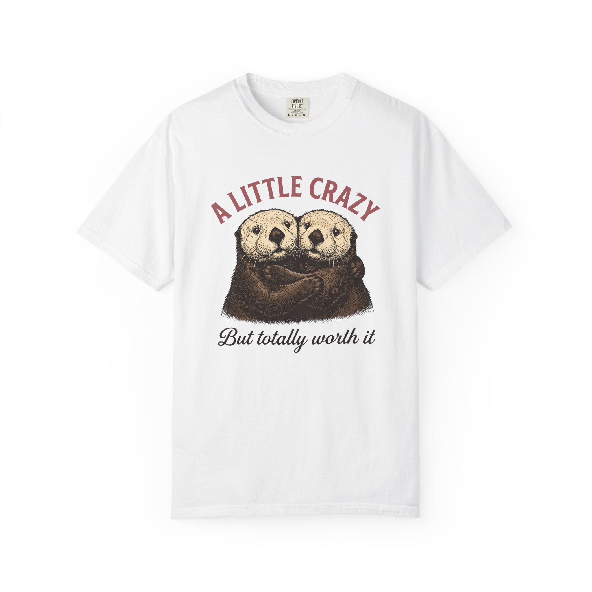 Otter Hug Shirt Funny Animal Gift Women Vintage Tee Otter T-Shirt Humor Fan Retro Tshirt Wildlife Graphic Hand Drawn Animal Pair Tshirt