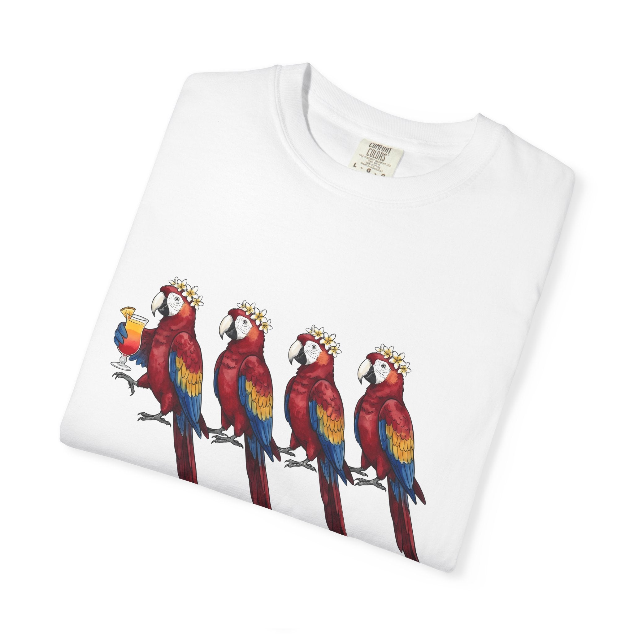 Exotic Bird Shirt Animals Rainforest Gift Women Retro Tee Parrot T-Shirt Wildlife Fan Vintage Tshirt Jungle Graphic Ink Cocktail Glass