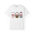 Easter Basket Shirt Easter Bouquet Gift Women Hand Painted Tee Easter Basket T-Shirt Easter Fan Painted Tshirt Bouquet Design Rustic Flower