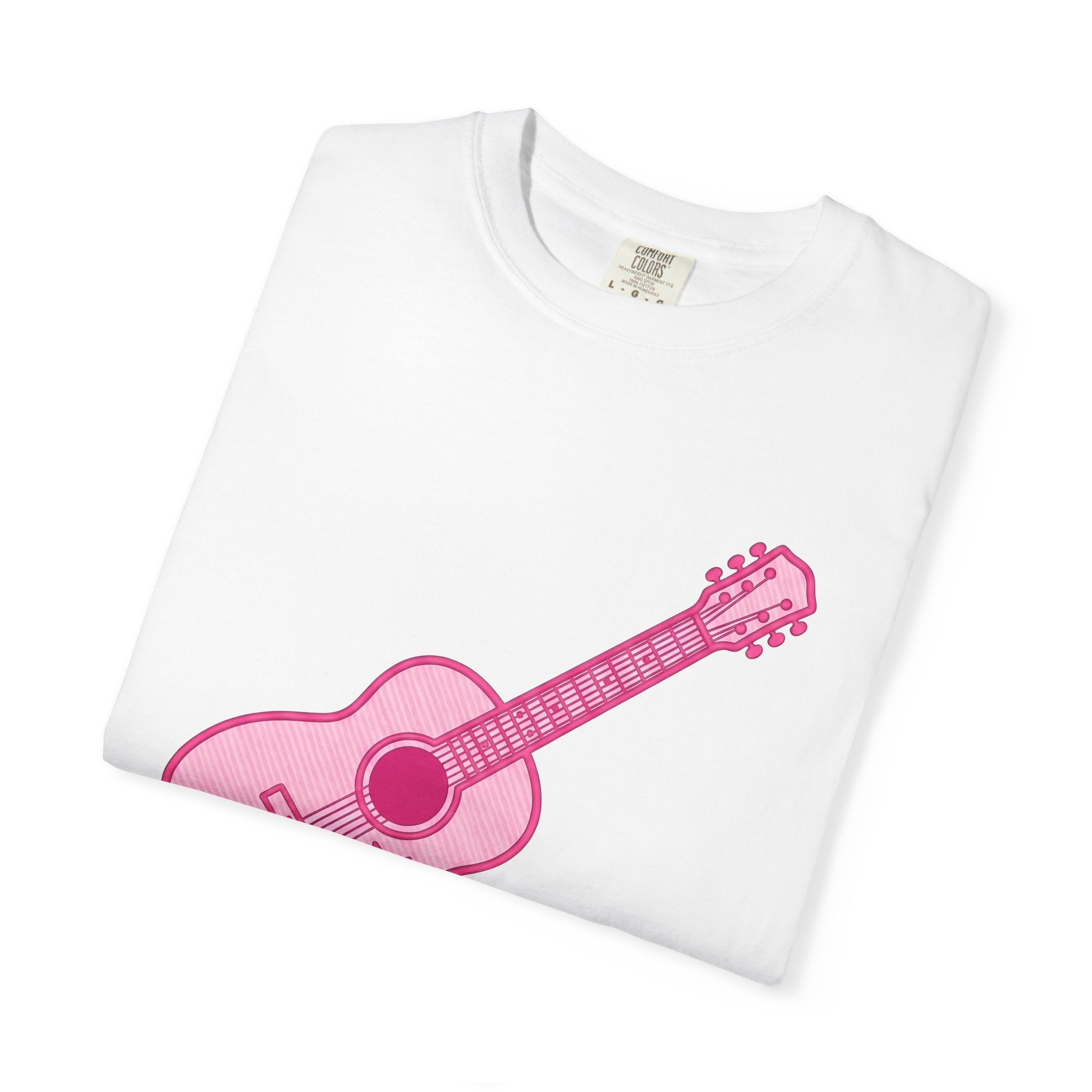 Acoustic Guitar Shirt Cowgirl Tunes Gift Women Flat Tee Guitar T-Shirt Cowboy Fan Flat Design Tshirt Melody Graphic Old School Star Tshirt