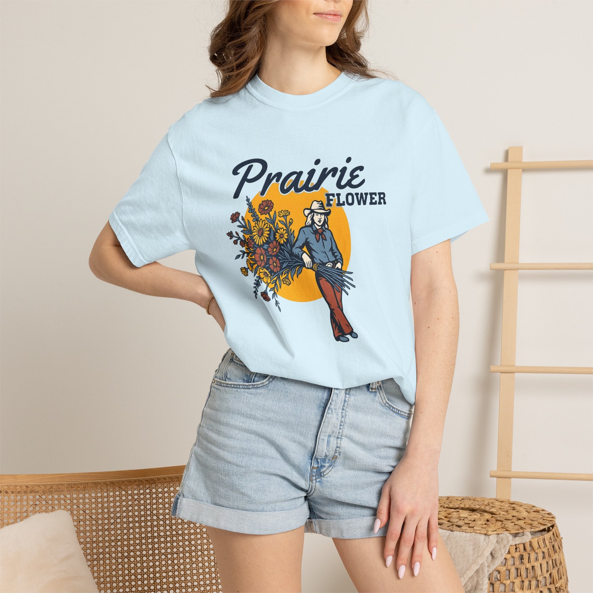 Cowgirl Flowers Shirt Cowgirl Ranch Gift Women Vintage Tee Wildflowers T-Shirt Cowgirl Fan Retro Tshirt Farm Graphic Classic Wildflower