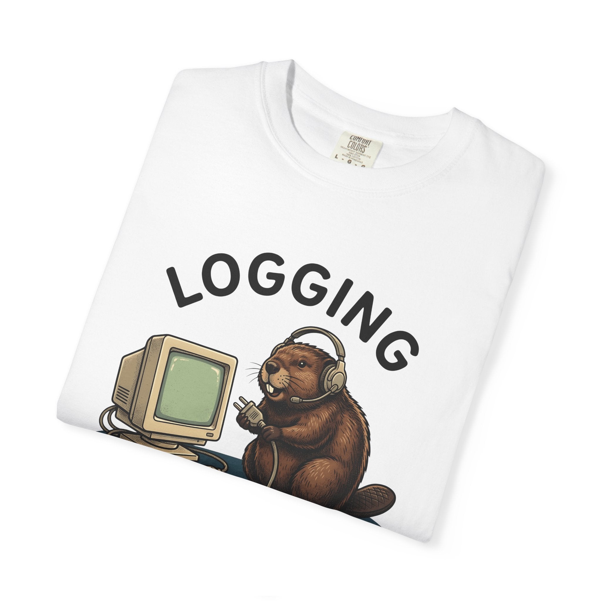 Woodchuck Desktop Shirt Funny Critter Gift Women Doodle Tee Groundhog T-Shirt Humor Fan Cartoon Tshirt Animal Graphic Old School Mic Headset
