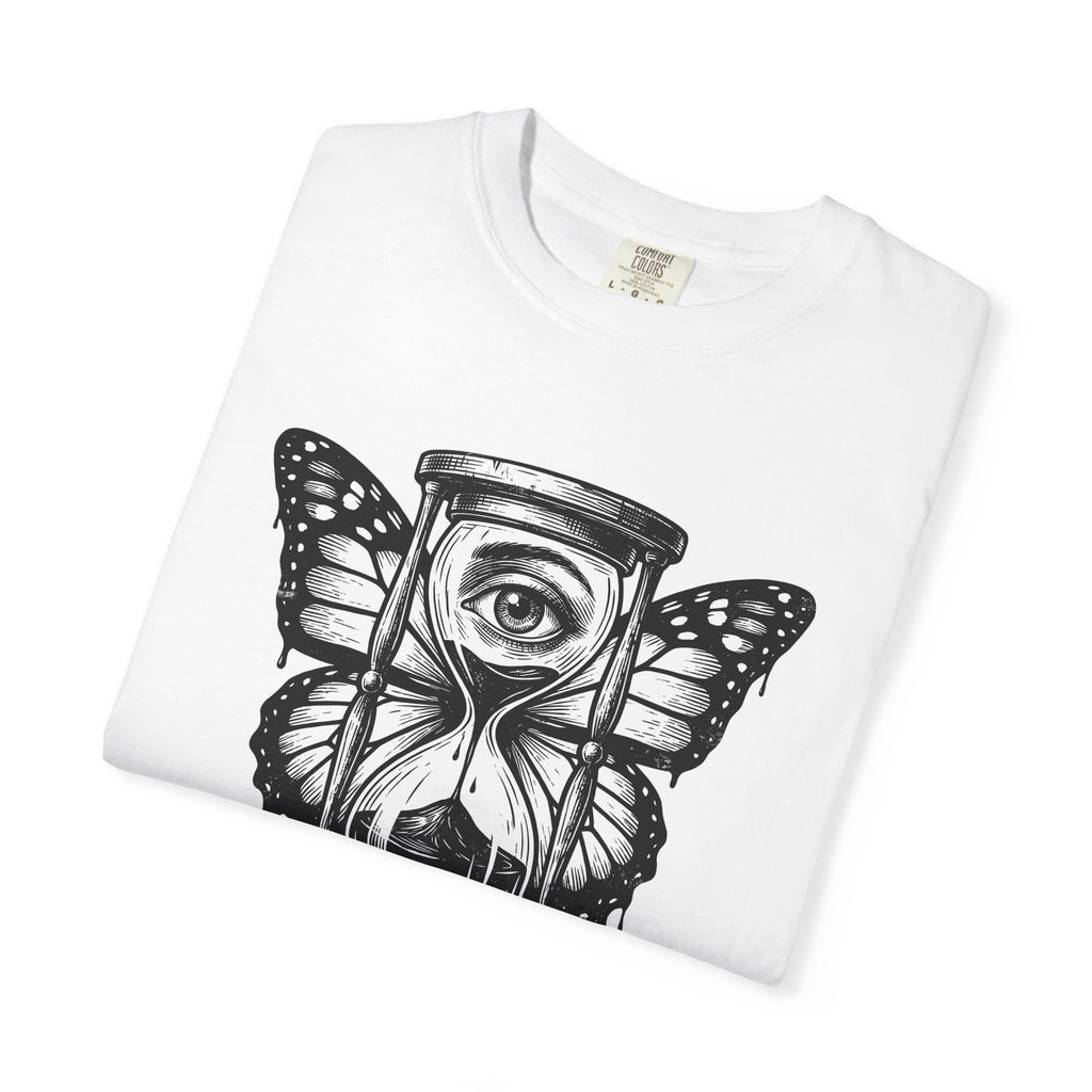Winged Hourglass Shirt Gothic Abstract Gift Women Macabre Tee Hourglass T-Shirt Emo Fan Dark Art Tshirt Surreal Graphic Classic Glance