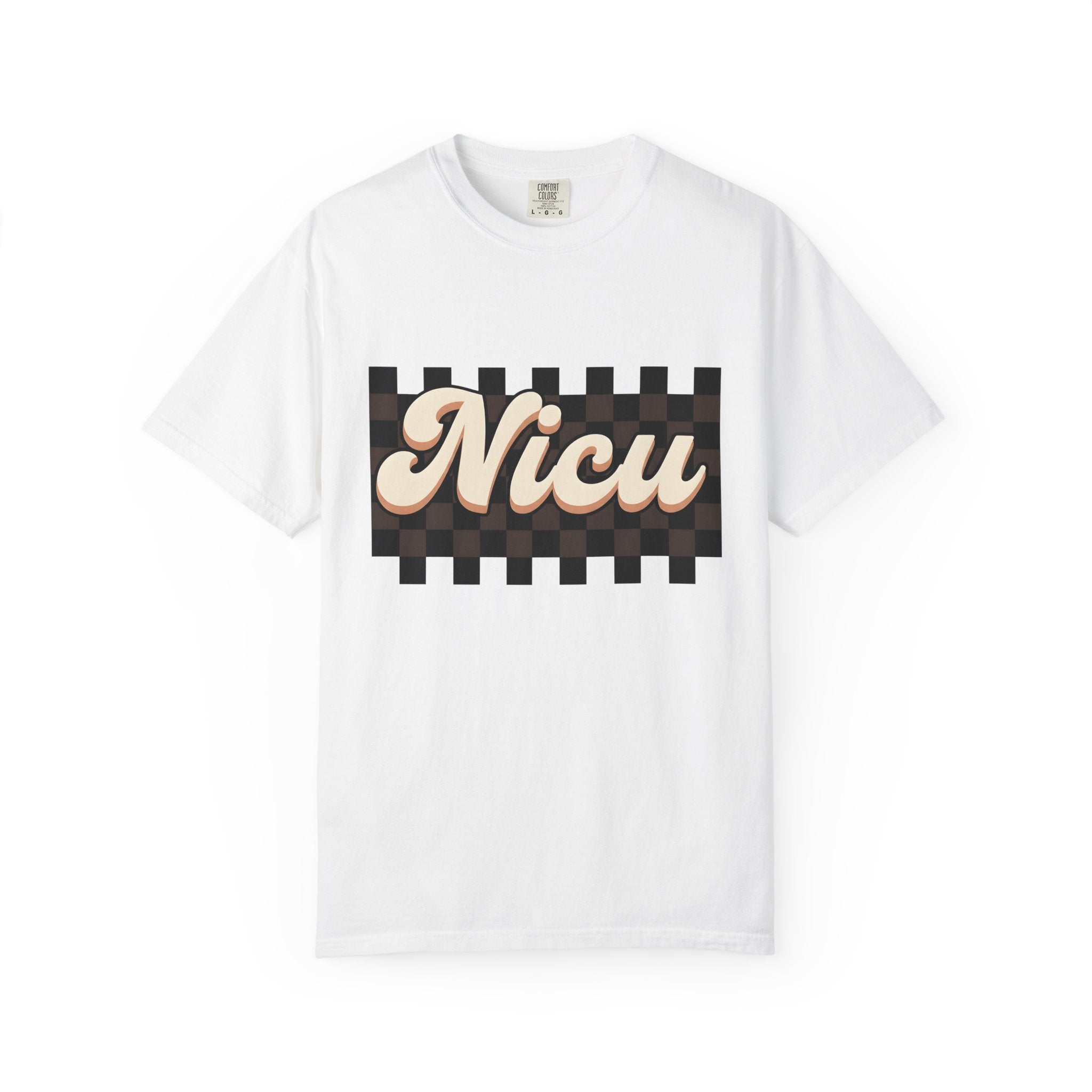 Nicu Typography Shirt Nurses Wellness Gift Women Old School Tee Typography T-Shirt Nurse Enthusiast Vintage Tshirt Health Graphic Design
