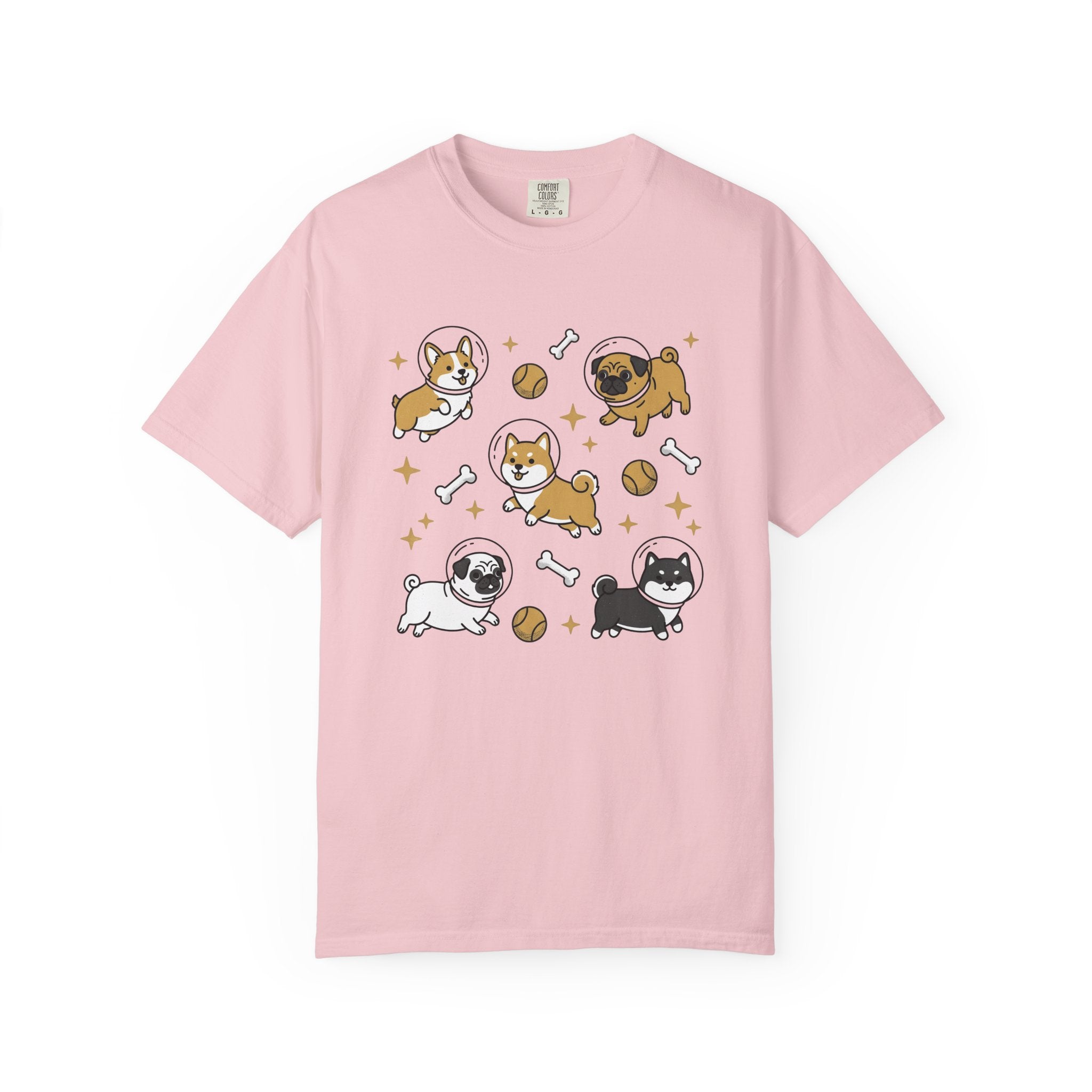 Astronaut Dogs Shirt Dog Space Gift Women Kawaii Tee Space Dog T-Shirt Dog Fan Canine Tshirt Galaxy Graphic Cartoon Tennis Ball Tshirt