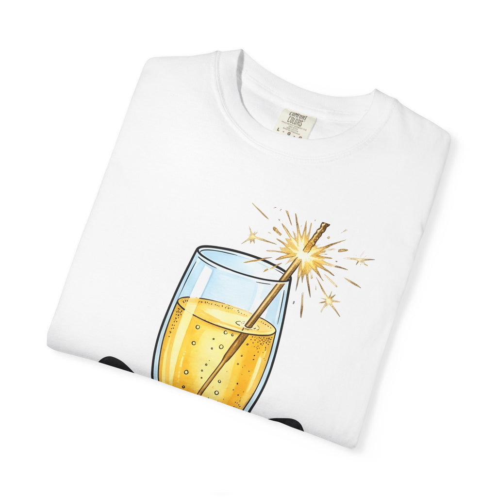 Champagne Flute Shirt Holiday Festive Gift Women Hand Painted Tee Champagne Glass T-Shirt Christmas Fan Painted Tshirt Celebration Graphic