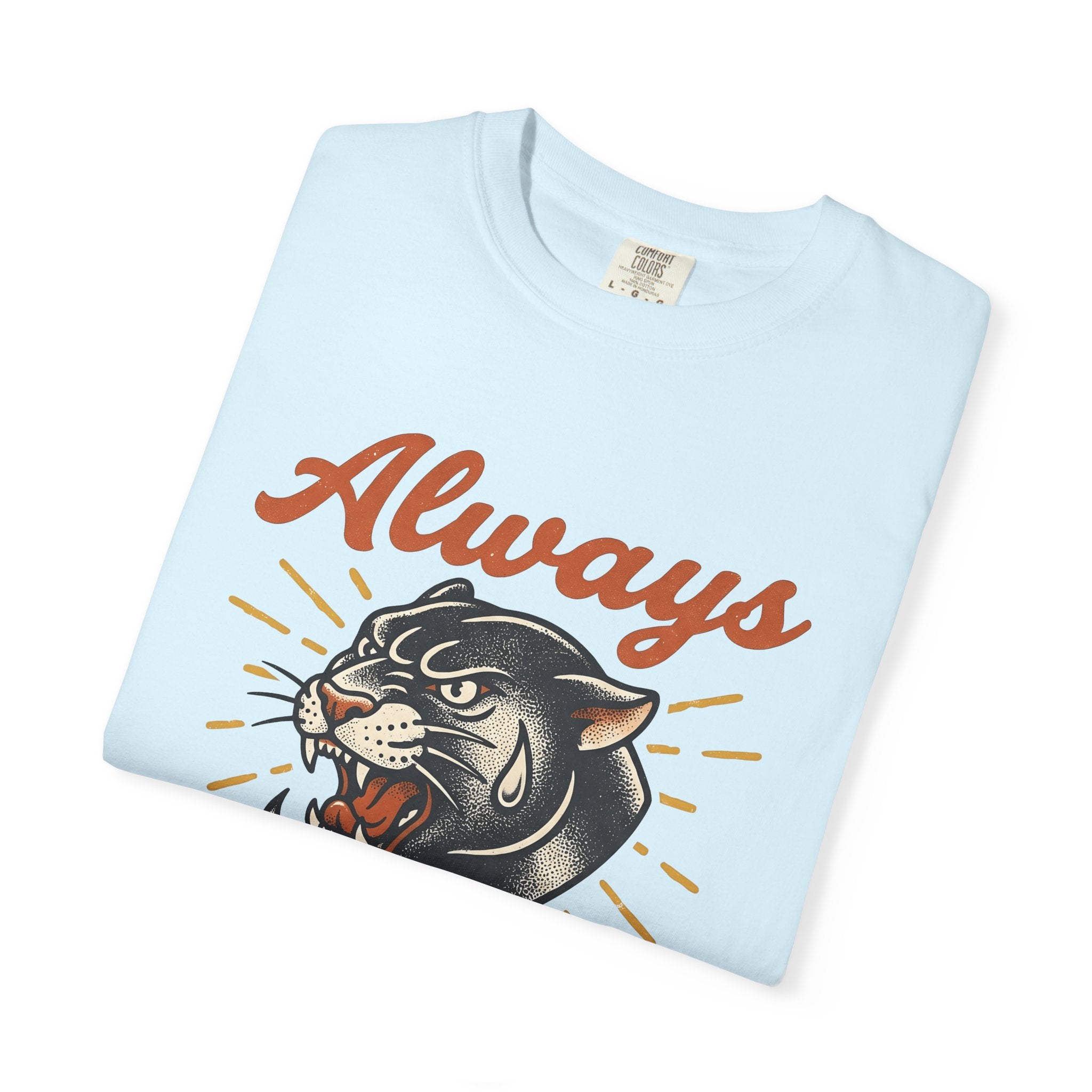 Panther Head Shirt Animal Tattoo Gift Women Vintage Tee Leopard T-Shirt Wildlife Fan Vintage Style Tshirt Tattoo Graphic Retro Sunburst