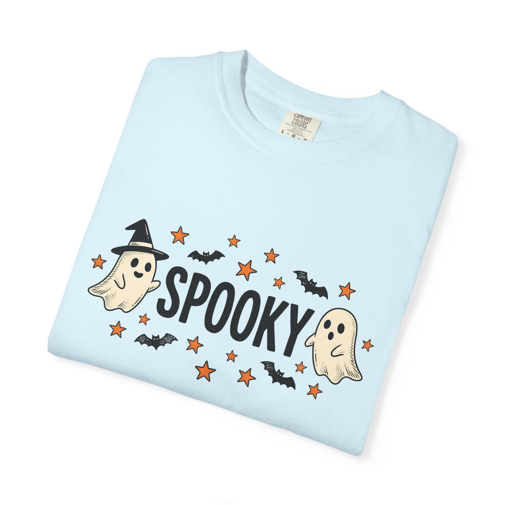 Ghost Clipart Shirt Halloween Horror Gift Women Sweet Tee Spirit T-Shirt Spooky Fan Ghostly Tshirt Horror Graphic Doodle Vampire Bat Tshirt
